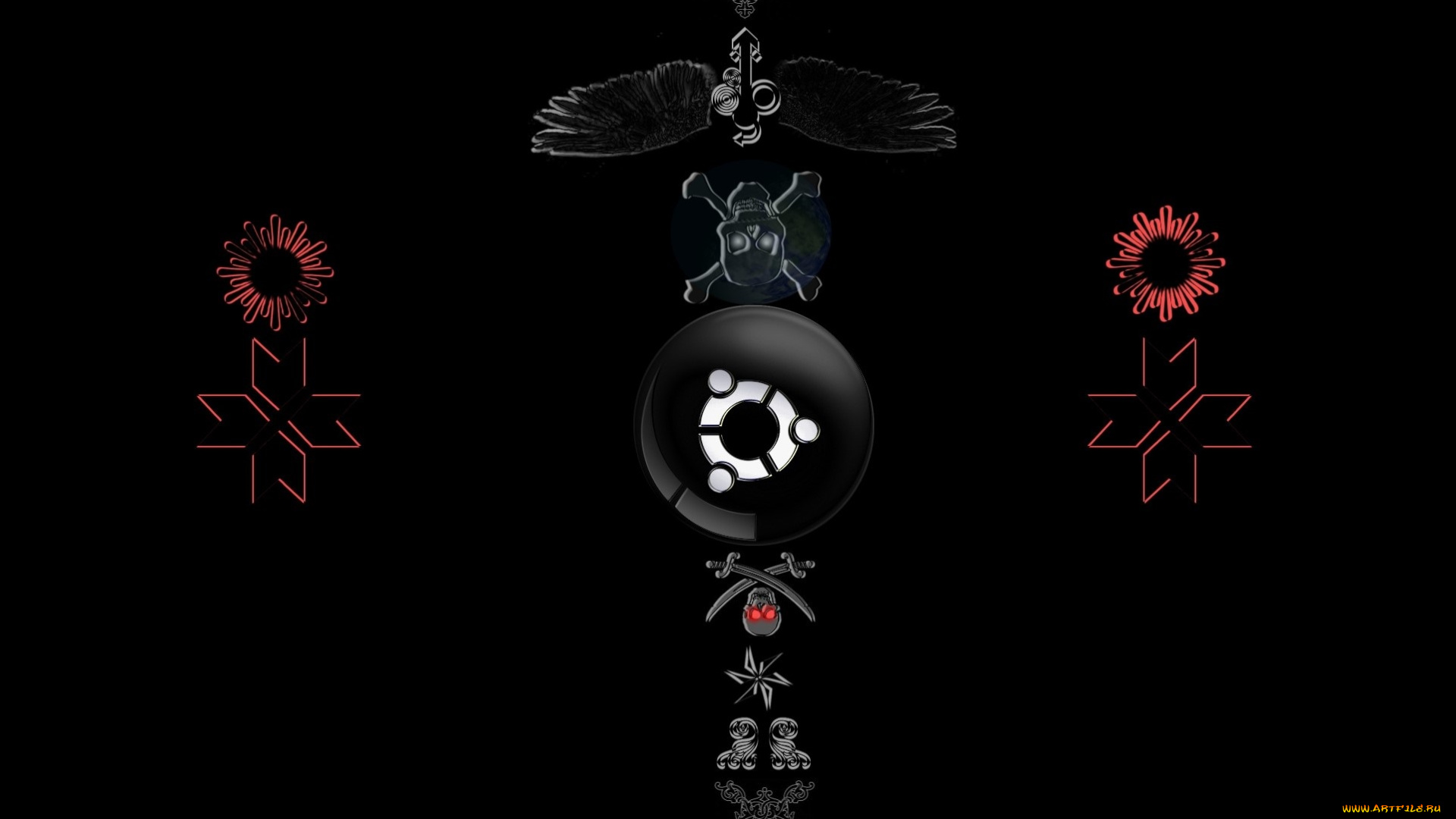 компьютеры, ubuntu, linux, фон, логотип