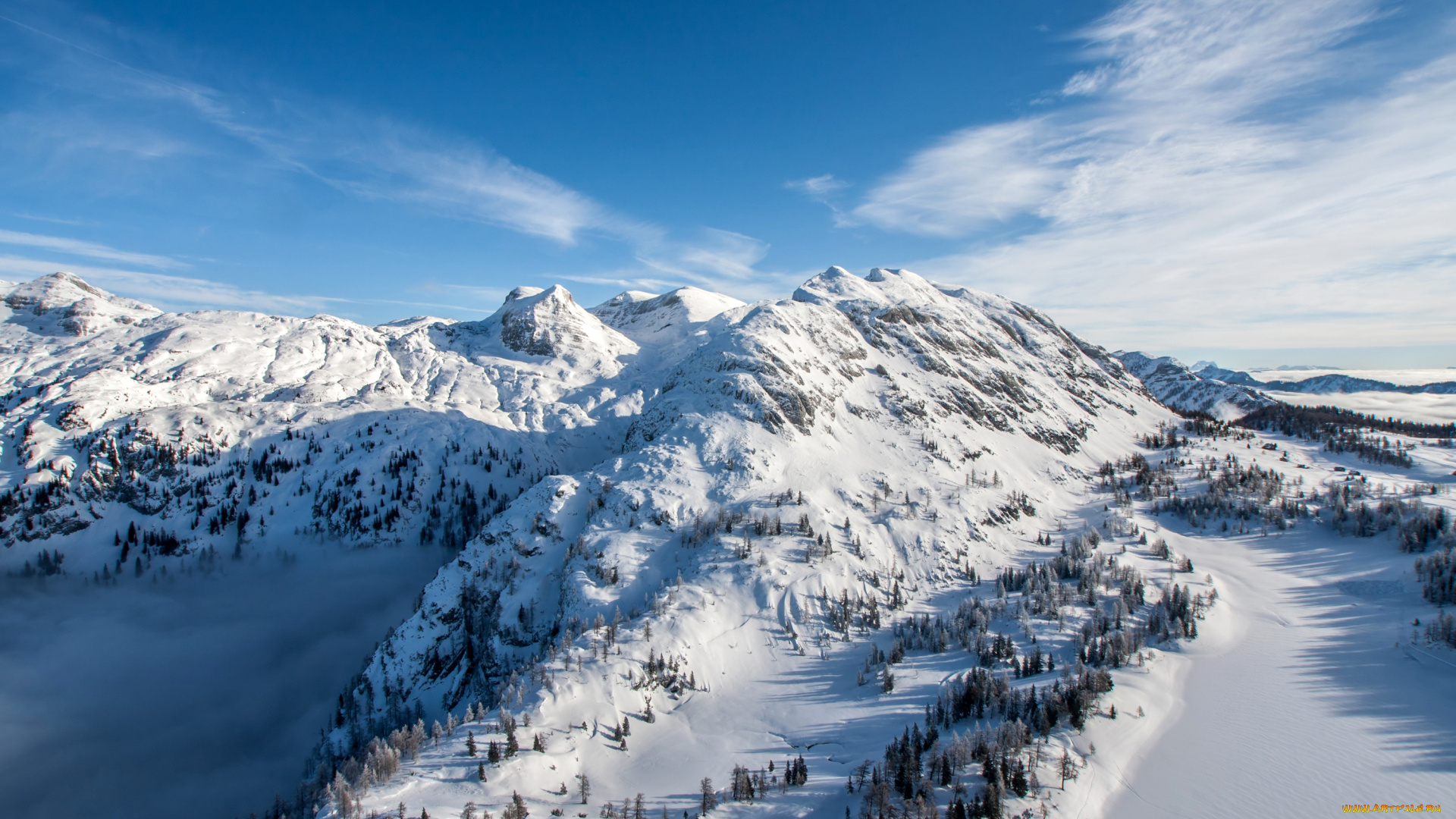 природа, горы, снег