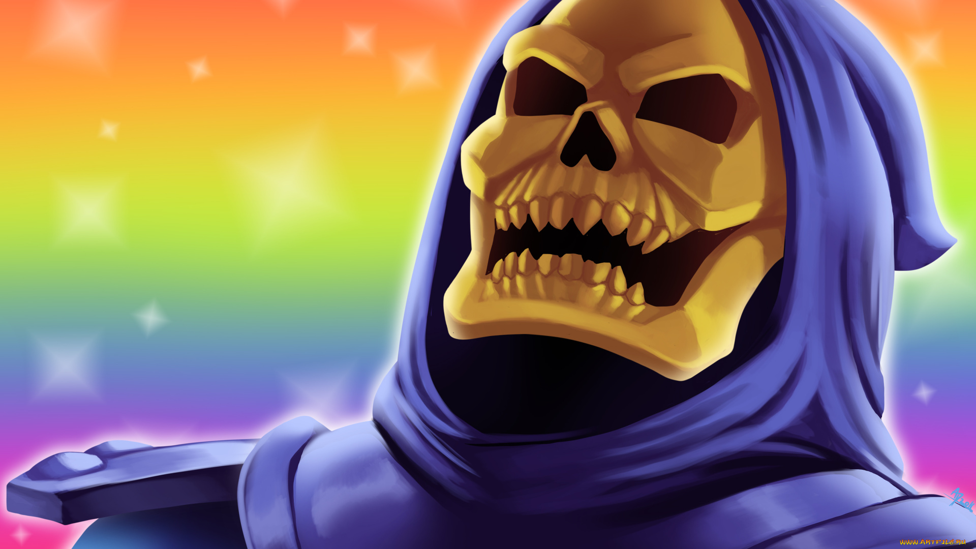 рисованное, комиксы, череп, фон, капюшон