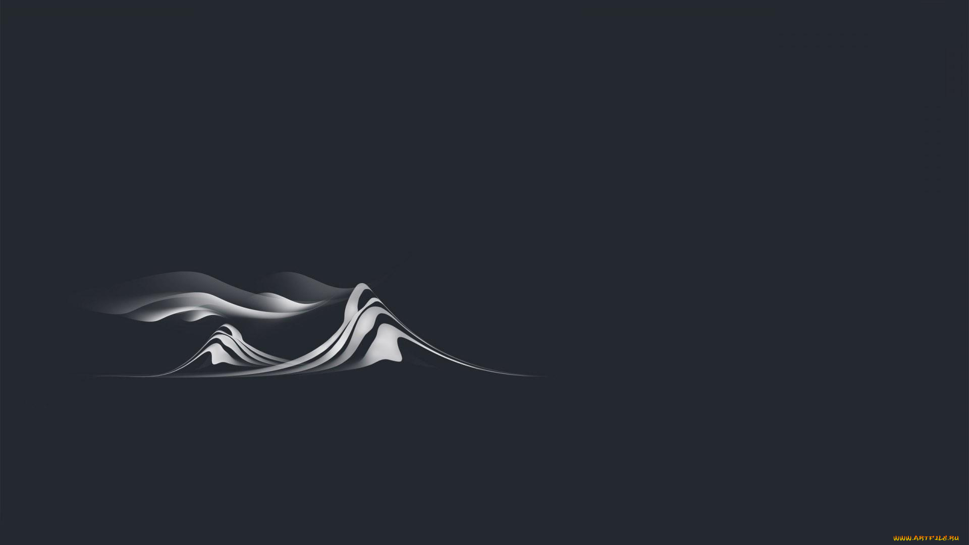 рисованное, минимализм, холмы