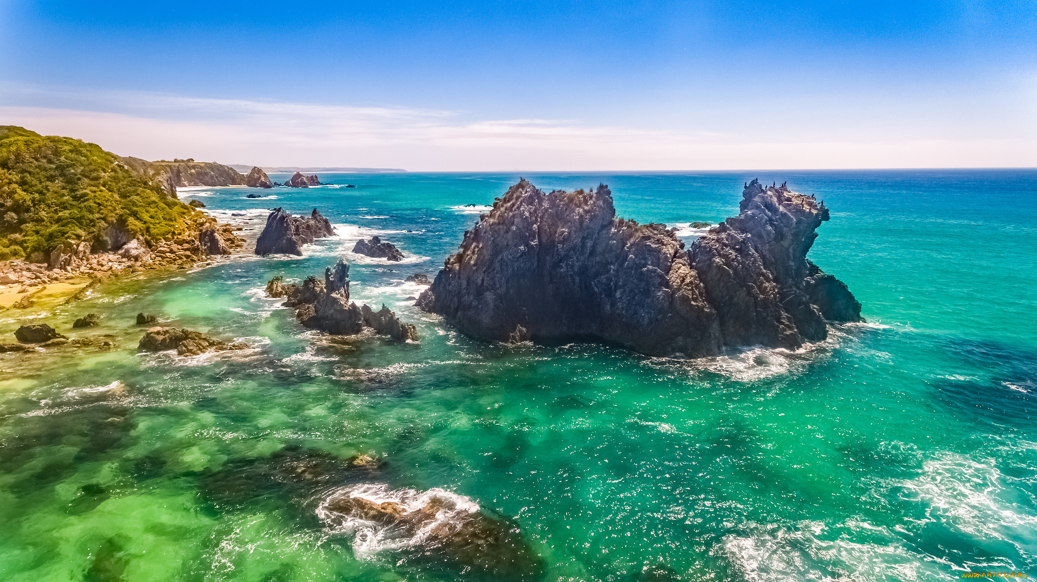 природа, побережье, простор