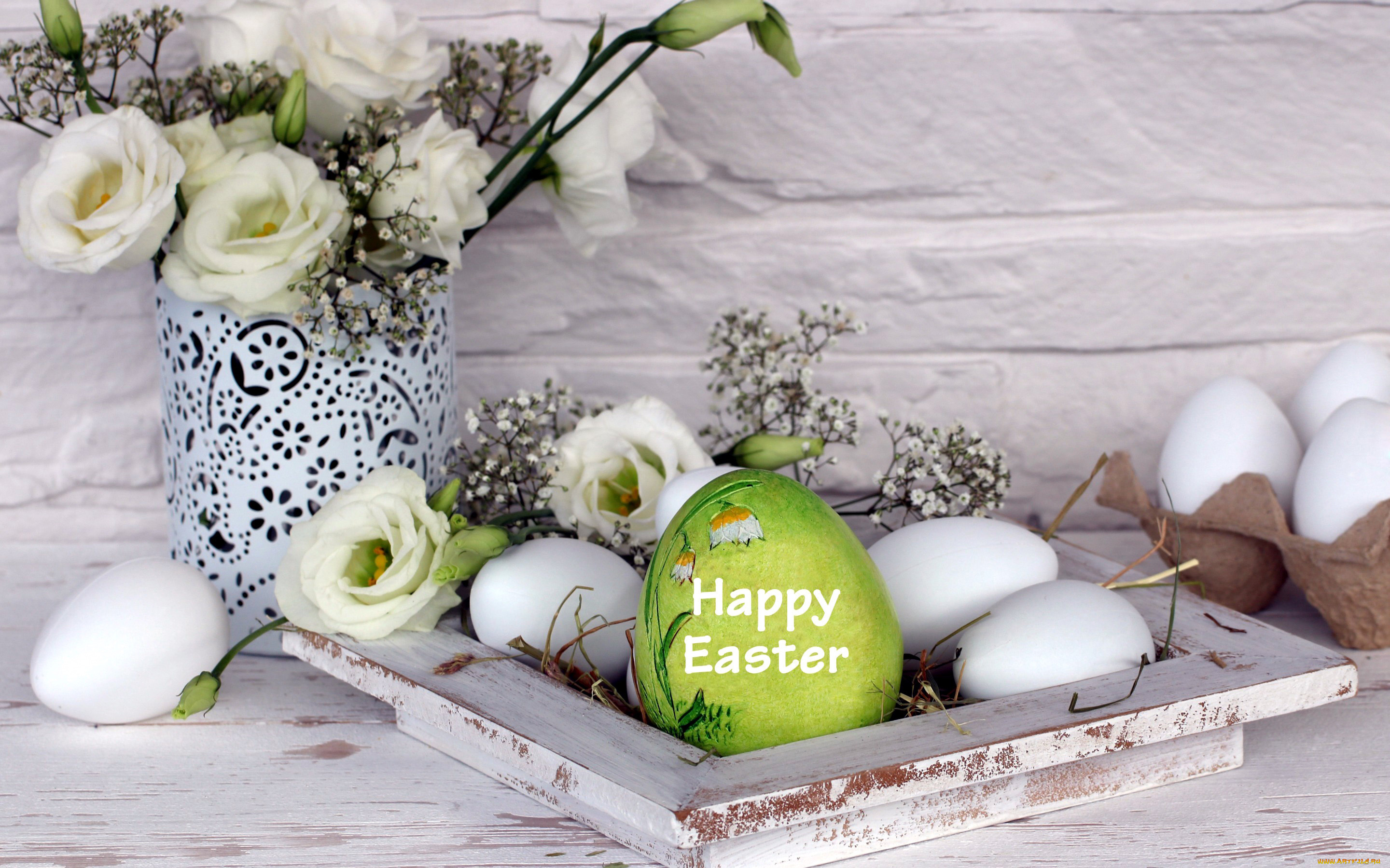 праздничные, пасха, надпись, яйца, эустома