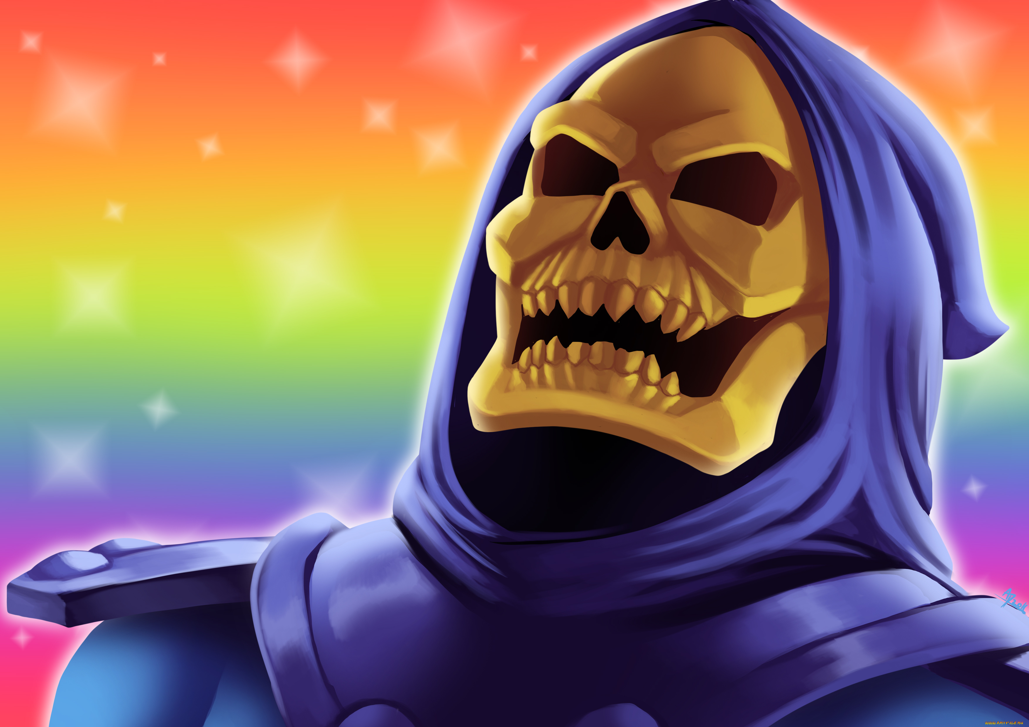 рисованное, комиксы, череп, фон, капюшон