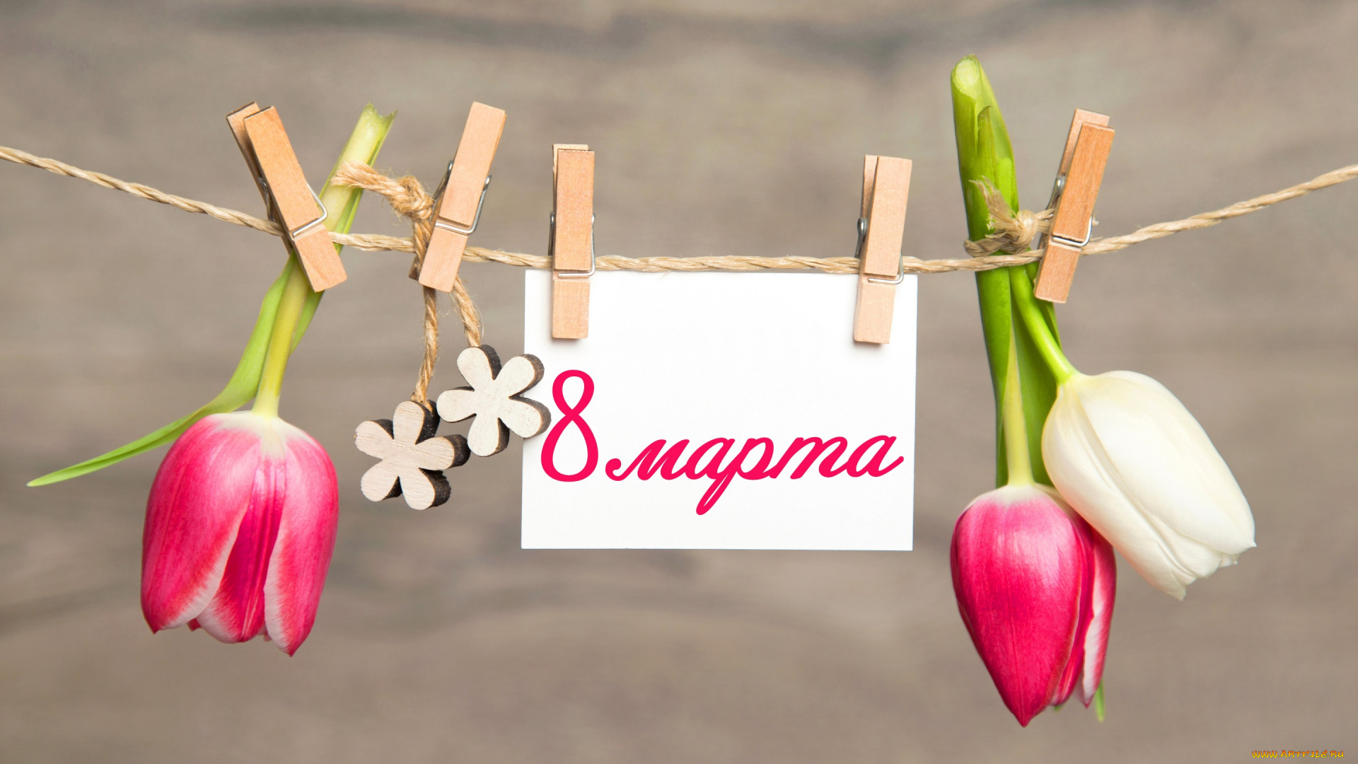 праздничные, международный, женский, день, -, 8, марта, flowers, прищепки, spring, открытка, tulips, romantic, 8, марта, тюльпаны, pink, цветы