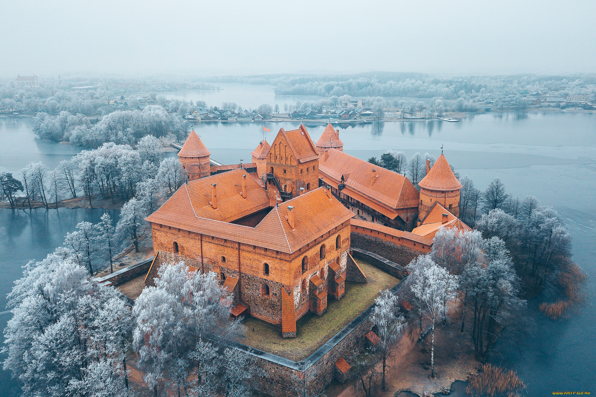 тракайский, замок, , литва, города, -, дворцы, , замки, , крепости, lithuania, landscape, winter, castle, литва, тракайский, замок, trakai, island, музей, остров