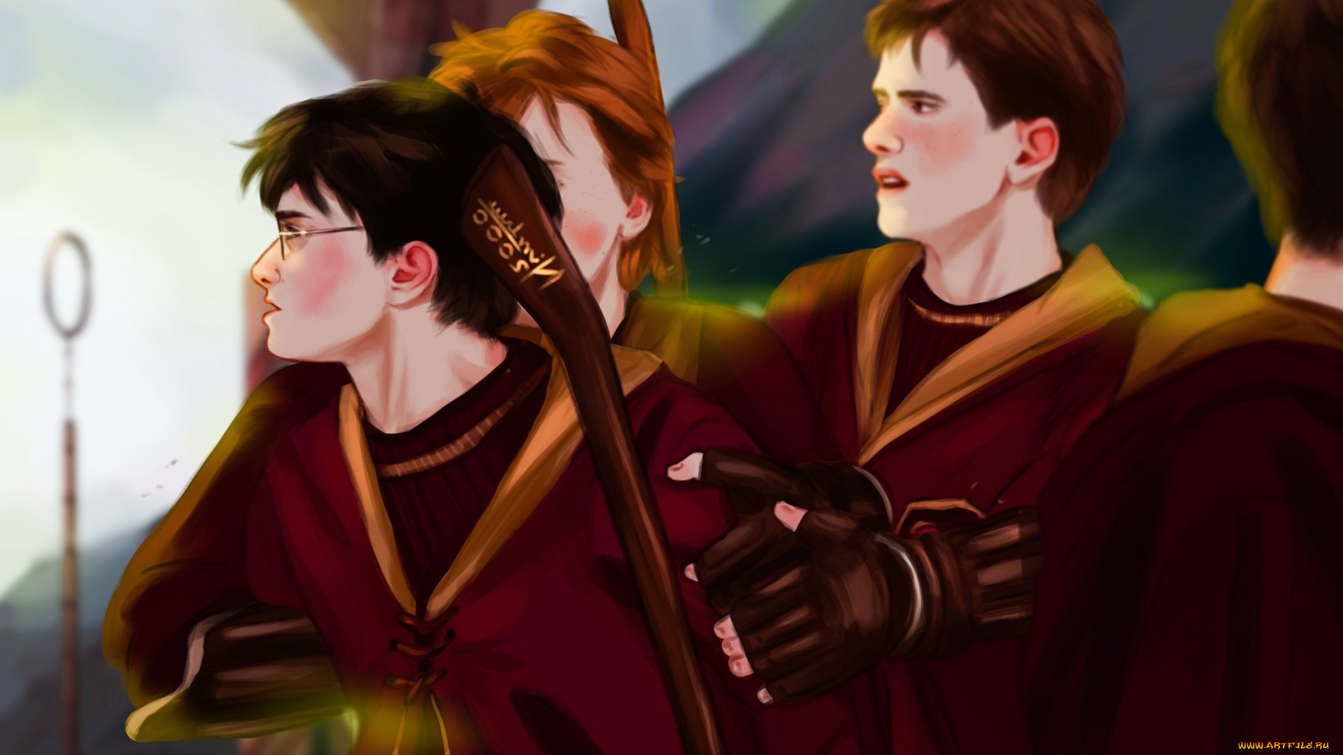 рисованное, кино, , мультфильмы, гарри, поттер, команда, форма, квиддич