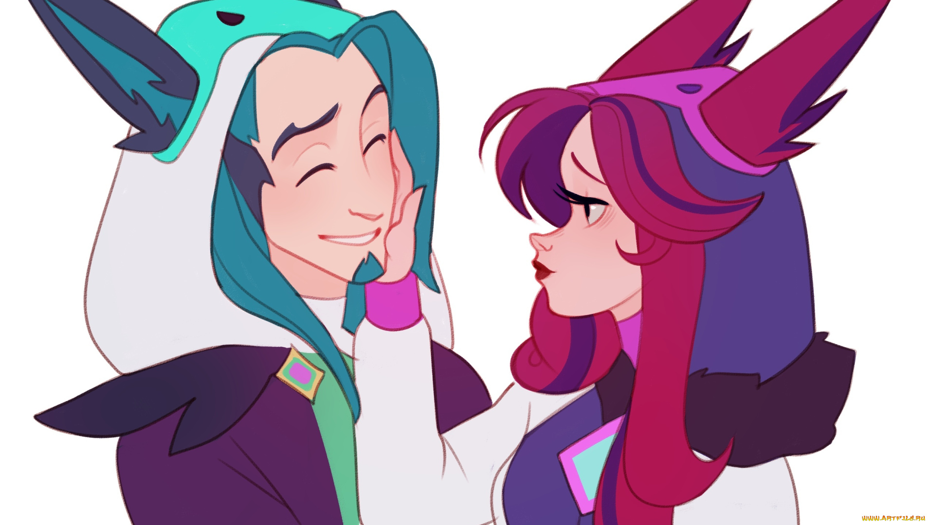 видео, игры, league, of, legends, rakan, xayah, пара