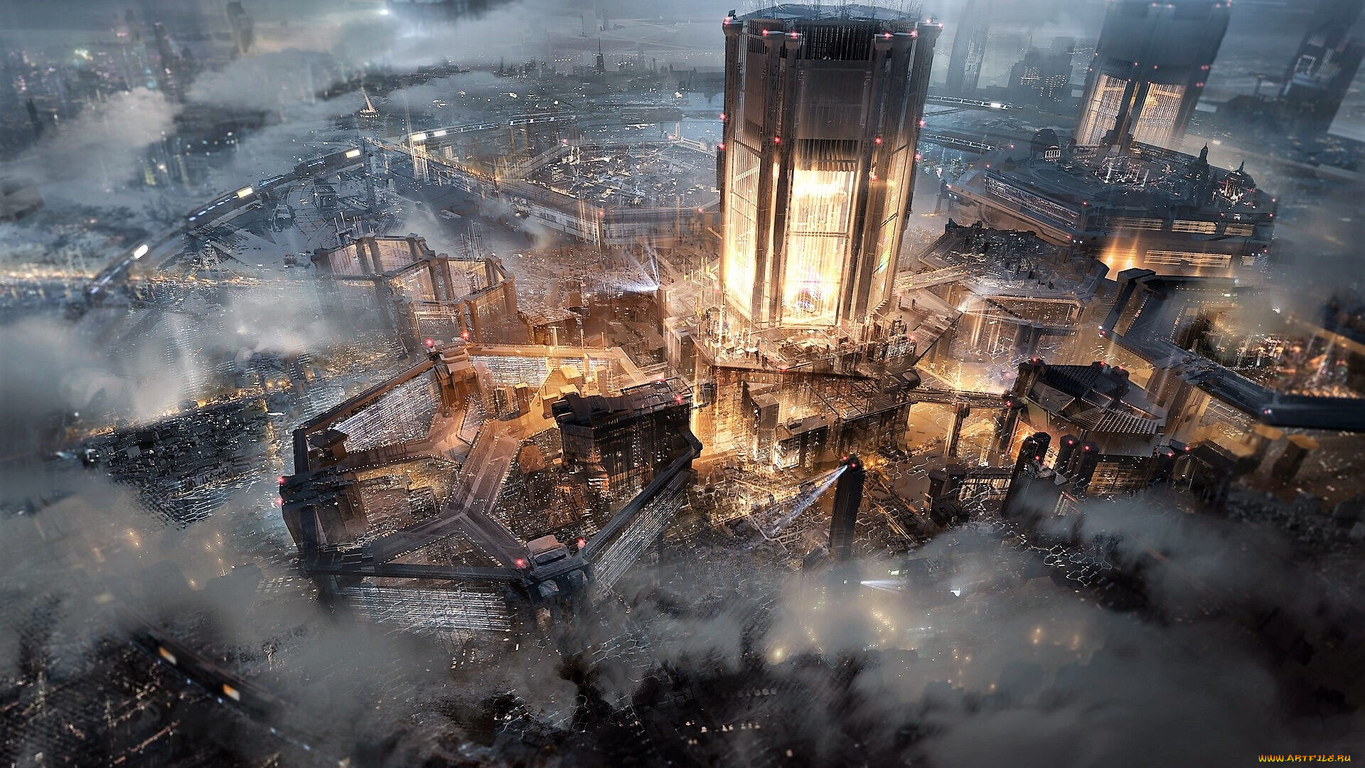 фэнтези, иные, миры, , иные, времена, город, огни, дым