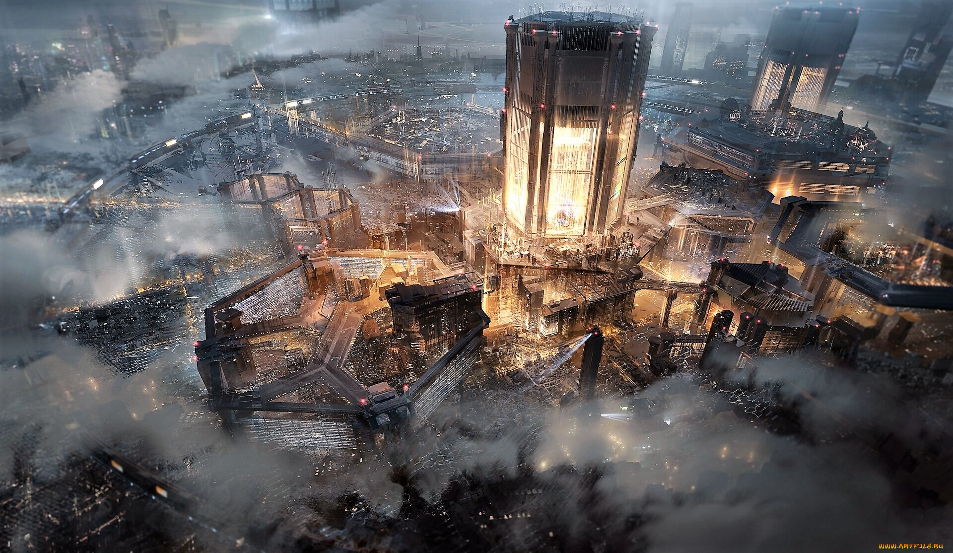 фэнтези, иные, миры, , иные, времена, город, огни, дым