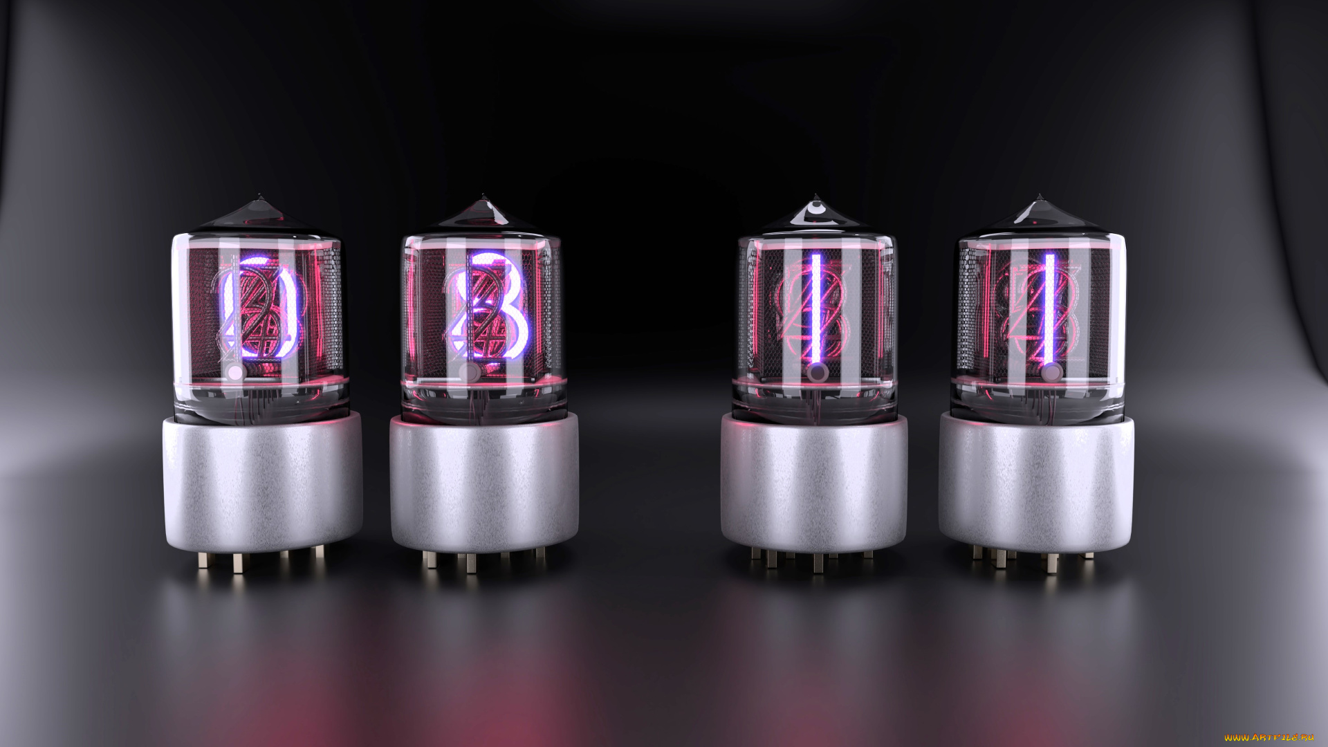 3д, графика, моделирование, , modeling, колбы, цифры