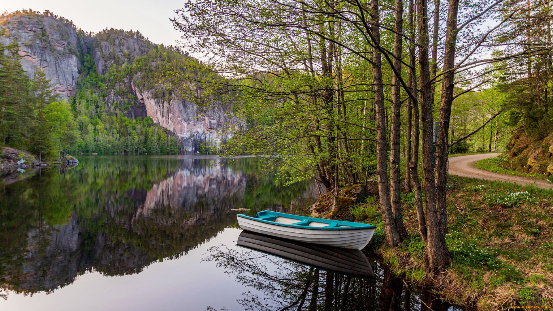 корабли, лодки, , шлюпки, горы, река, лодка, дорога