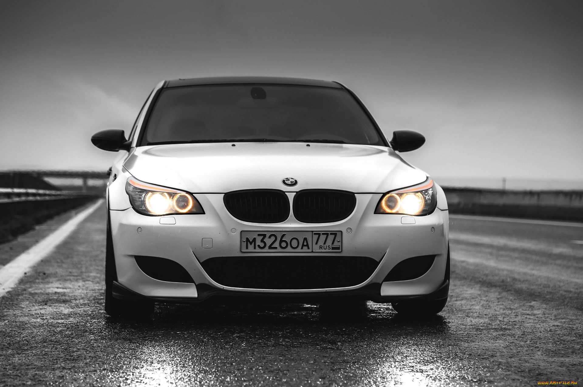 bmw, e60, автомобили, bmw, белый, дорога