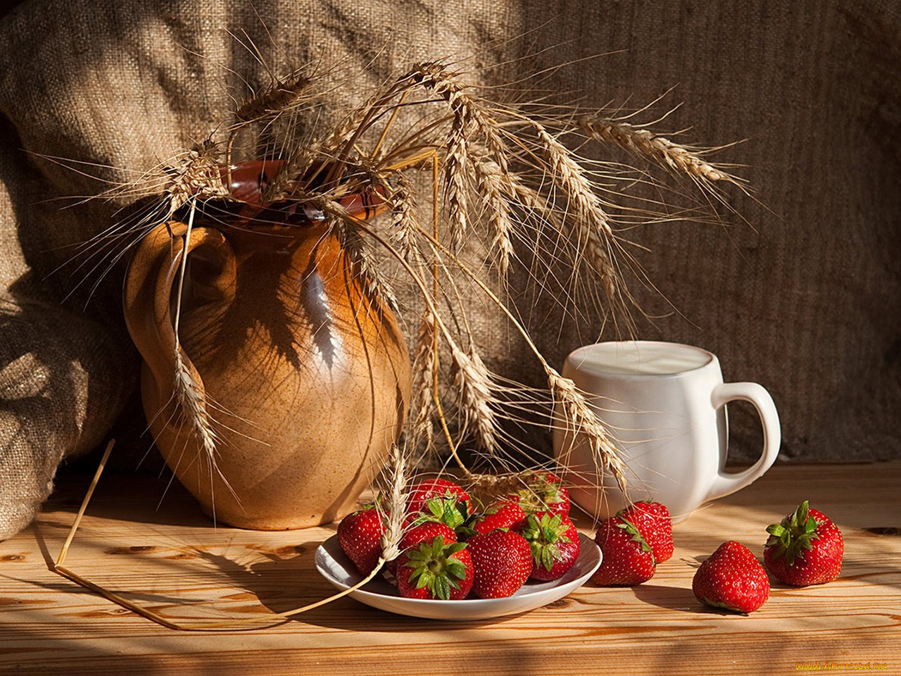 еда, клубника, земляника