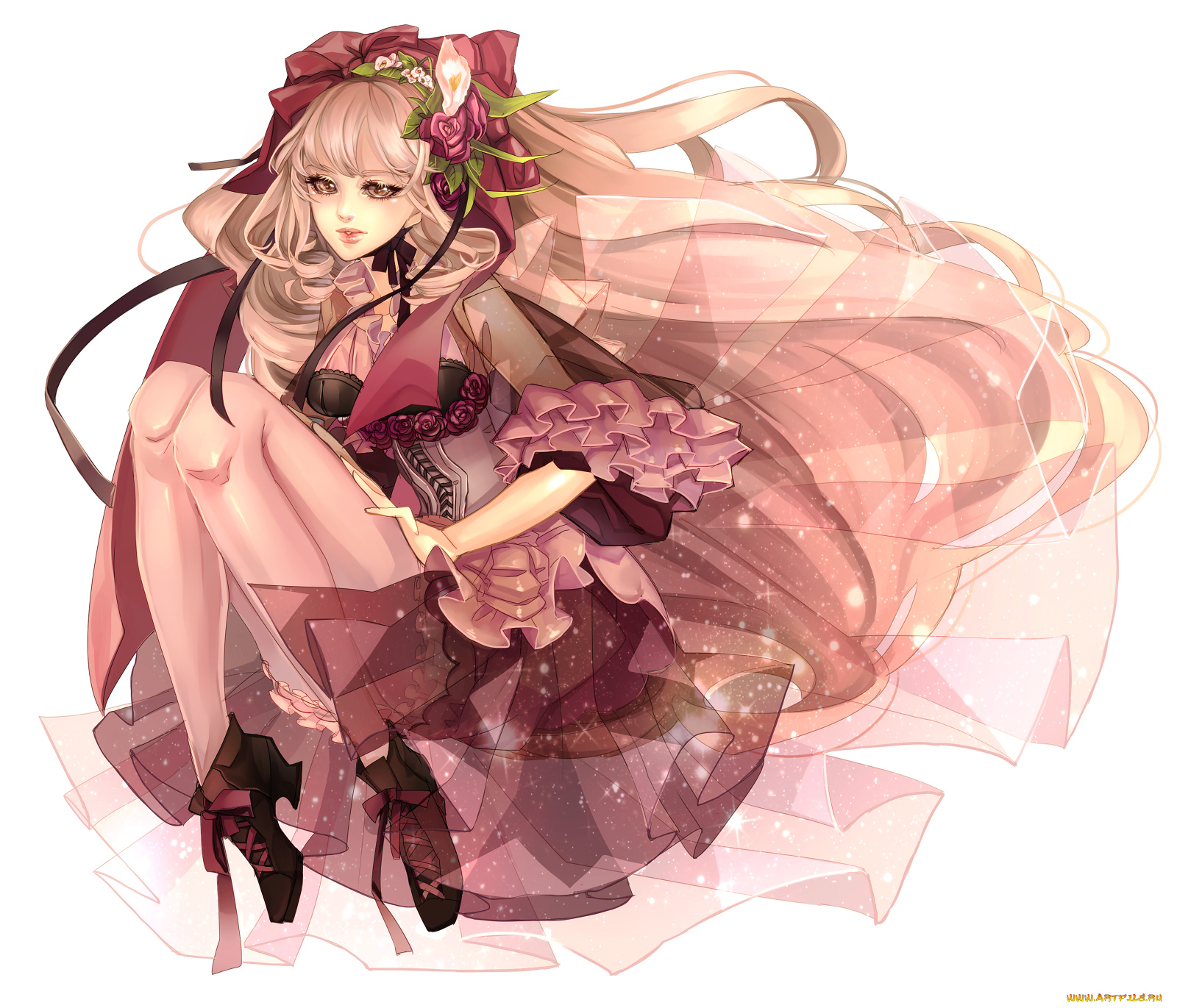 аниме, *unknown, другое, платье, девушка