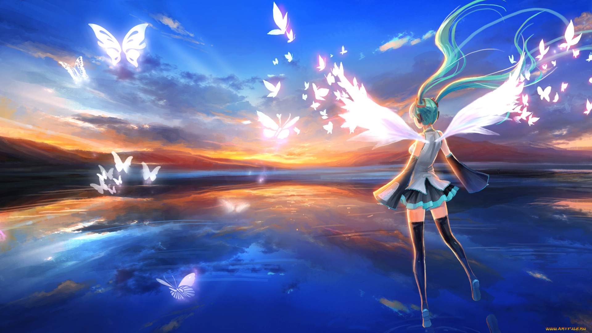 hatsune, miku, аниме, vocaloid