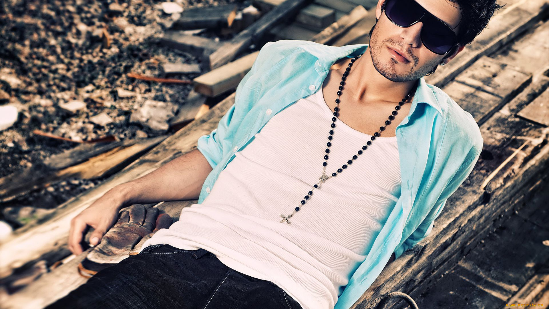 мужчины, unsort, очки, щетина, рубашка, майка, крестик