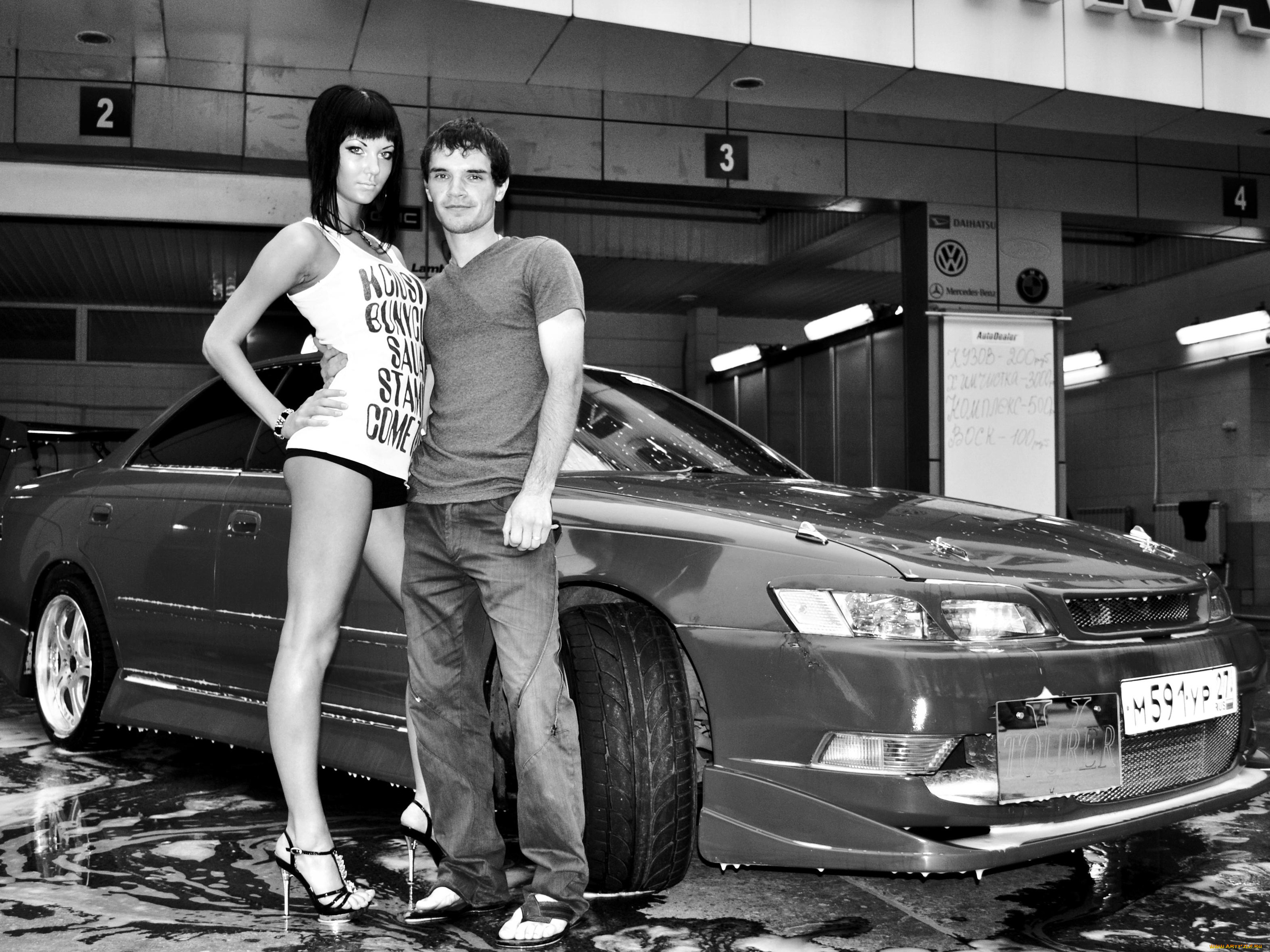 автомобили, авто, девушками, парень, девушка, пена