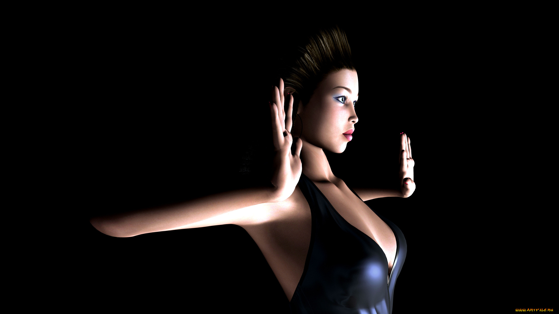 3д, графика, people, люди, девушка, фон