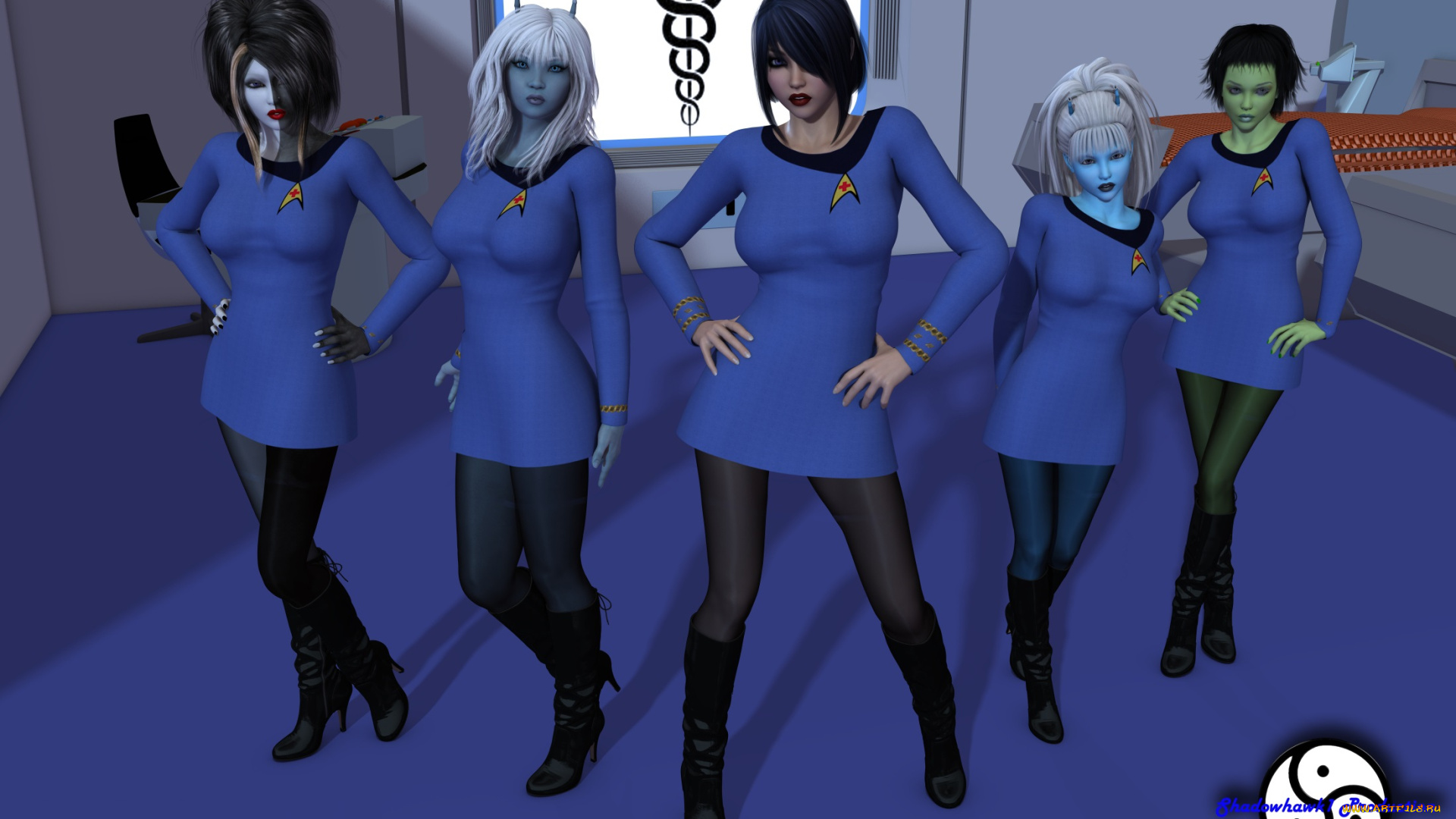 3д, графика, people, люди, девушки, комната, фон