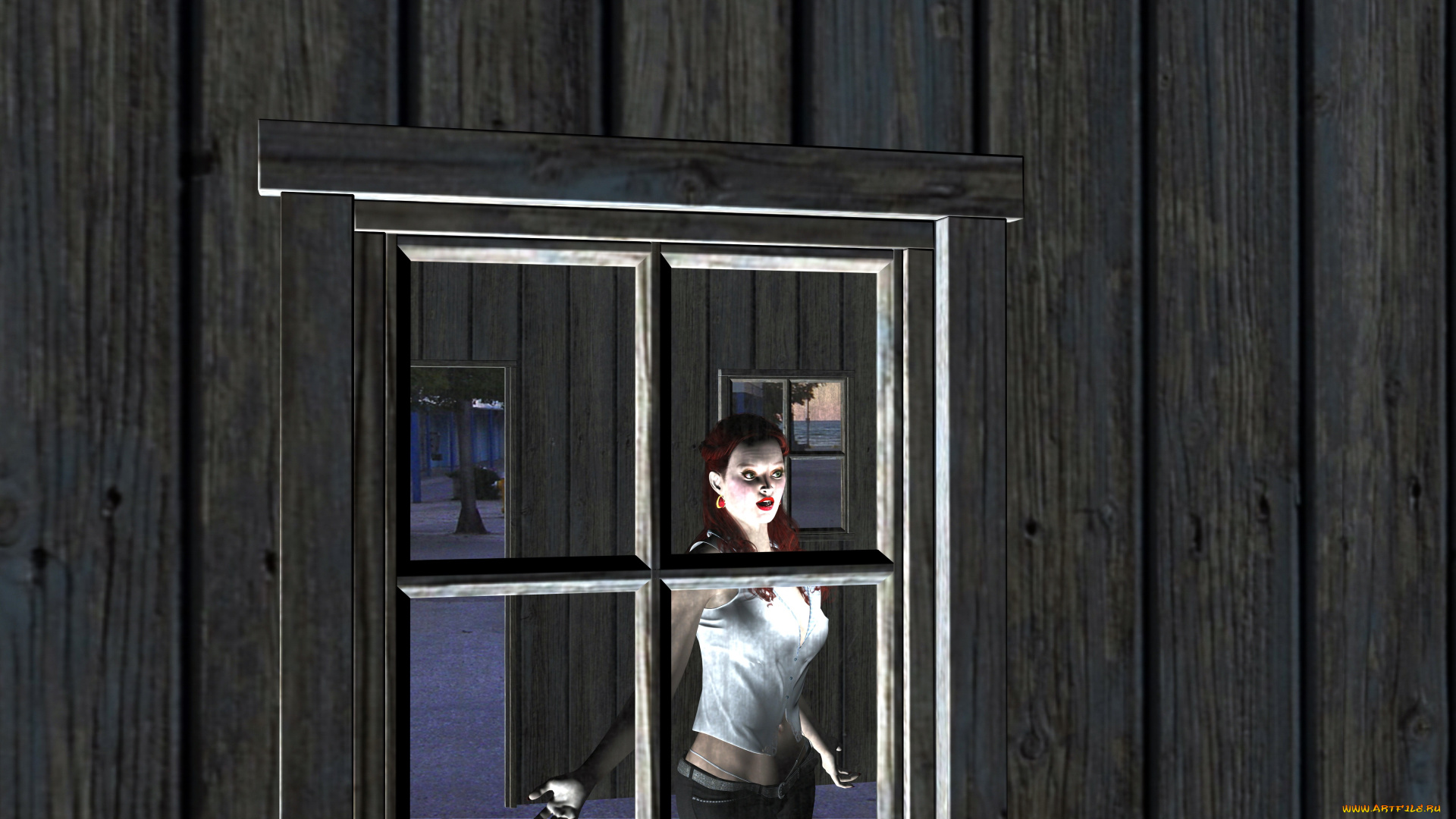 3д, графика, people, люди, окно, девушка