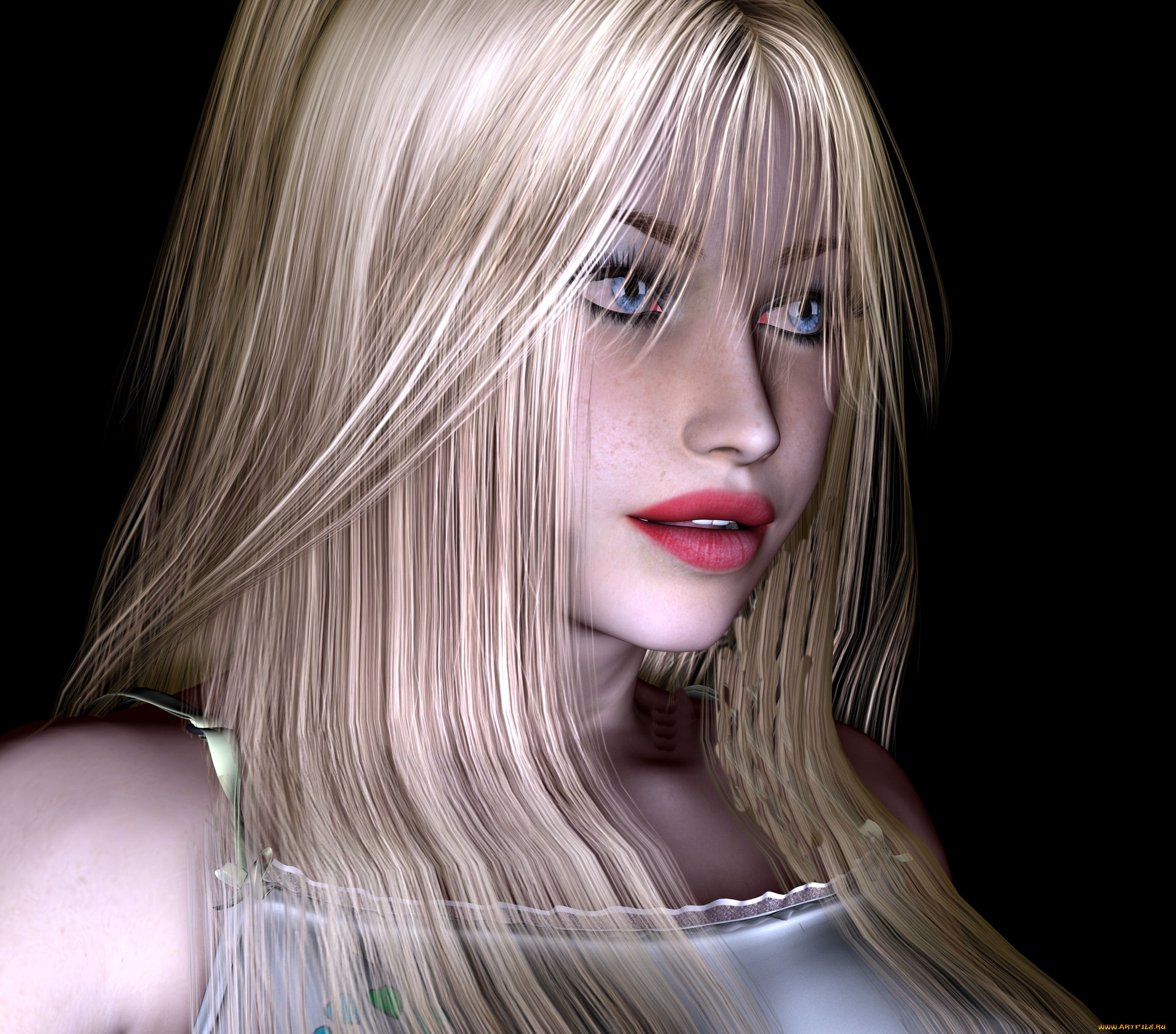 3д, графика, portraits, портрет, девушка