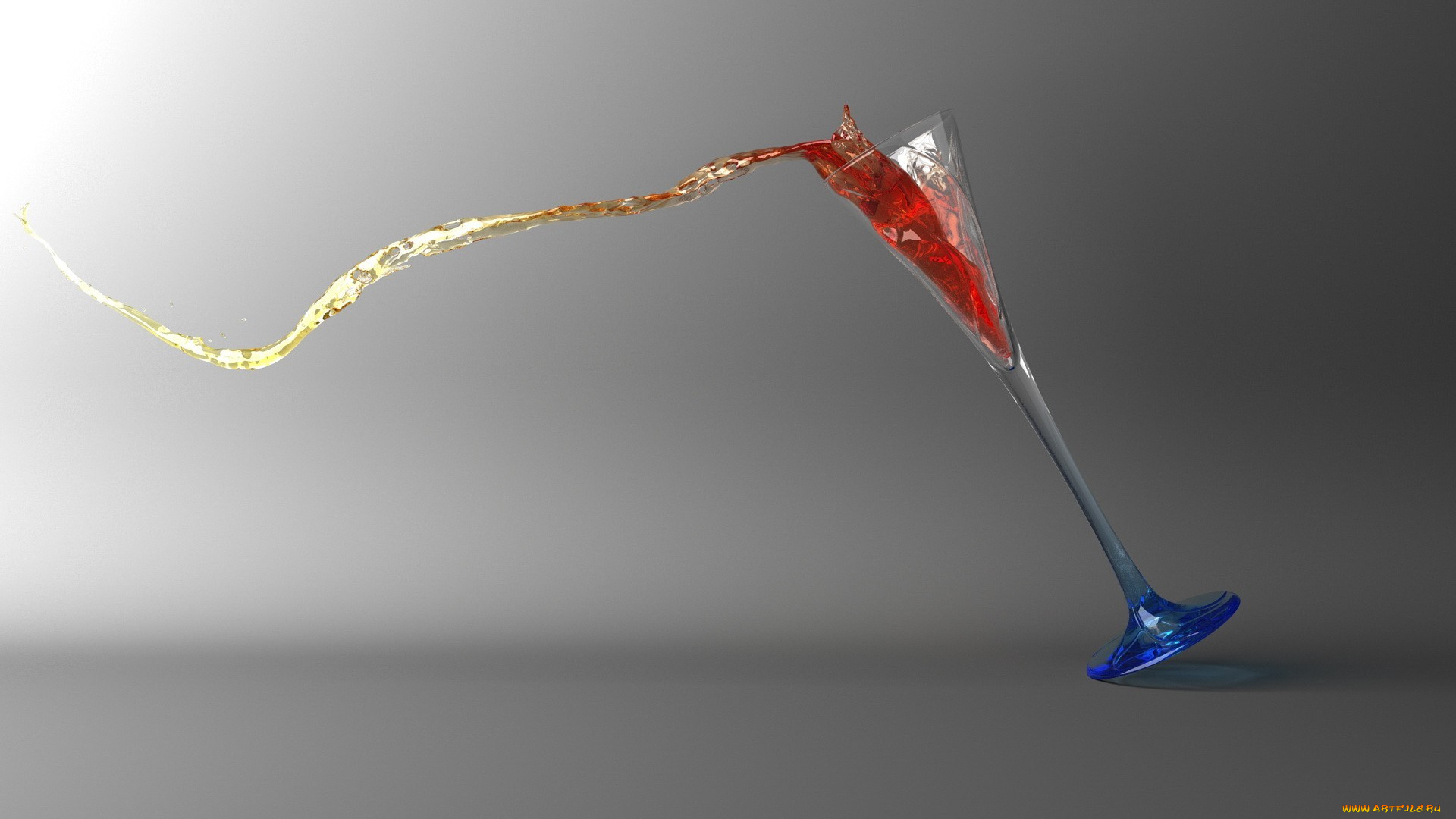 3д, графика, -другое, бокал, жидкость, брызги, вино