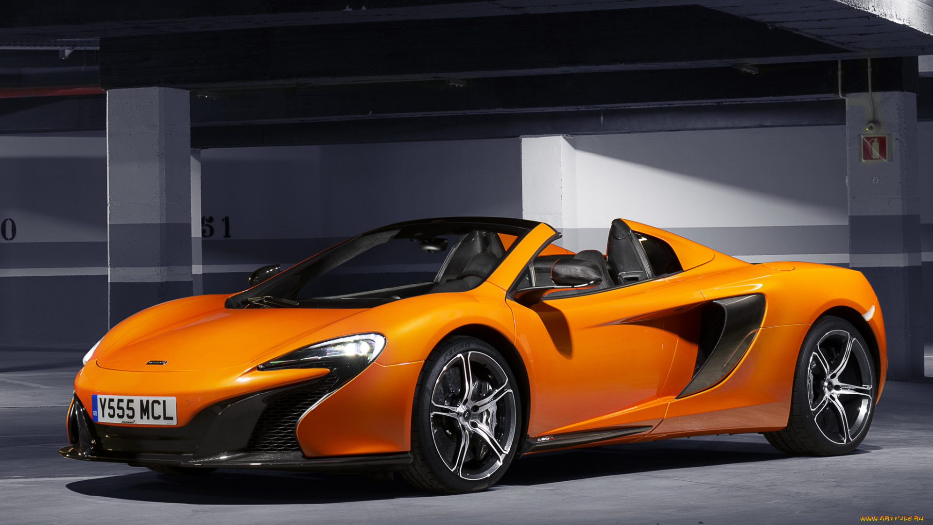 автомобили, mclaren, 650s, spyder, 2014, оранжевая