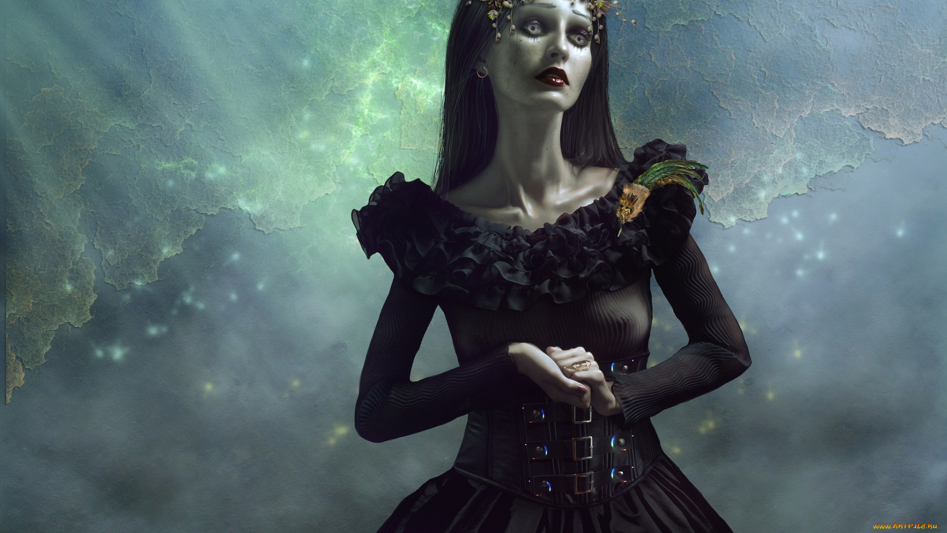 фэнтези, фотоарт, черная, невеста
