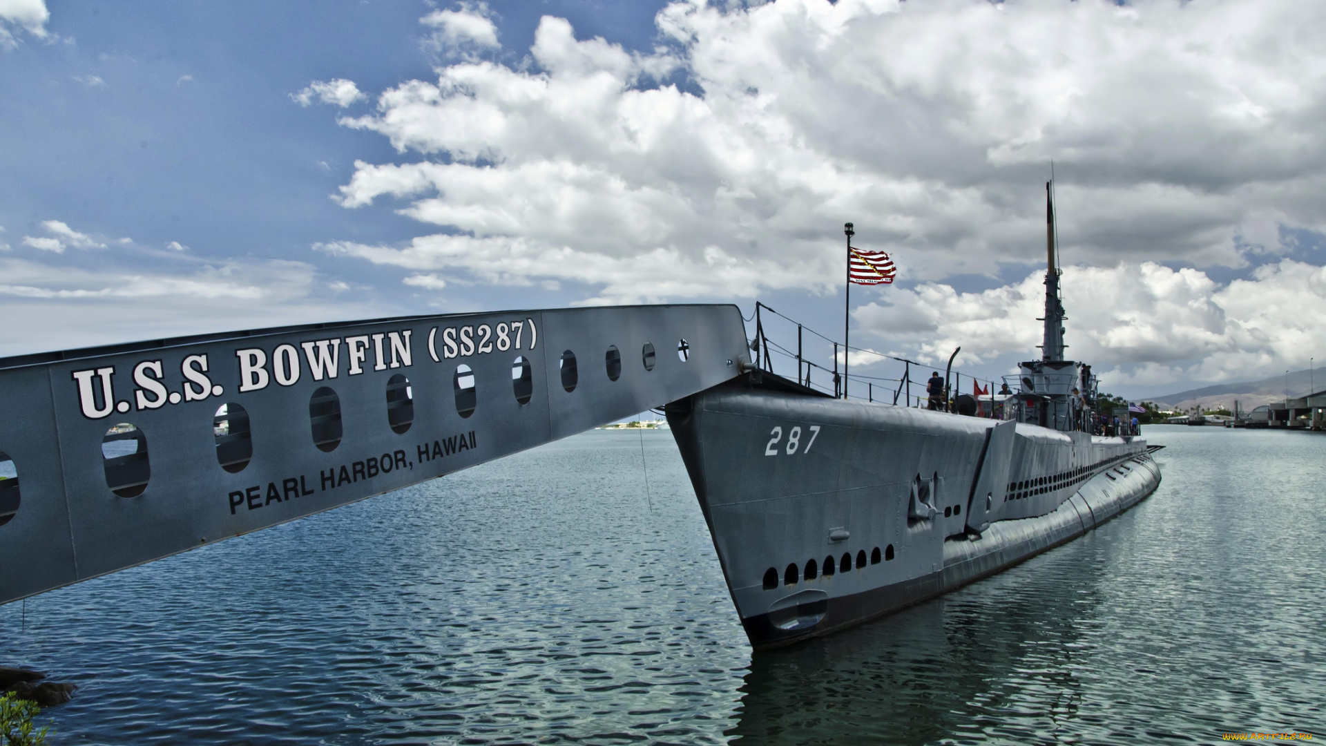 pearl, harbor, корабли, подводные, лодки, причал, трап, субмарина