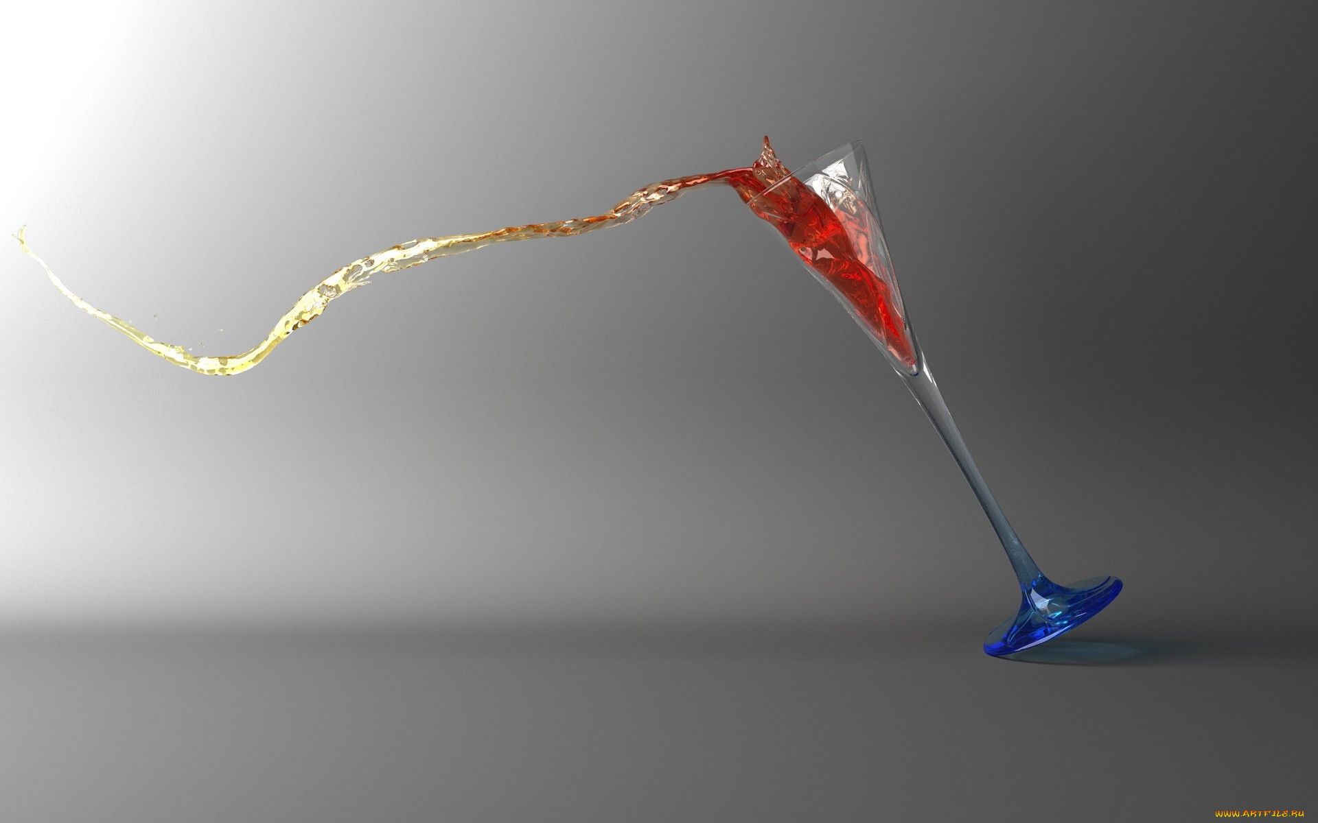 3д, графика, -другое, бокал, жидкость, брызги, вино