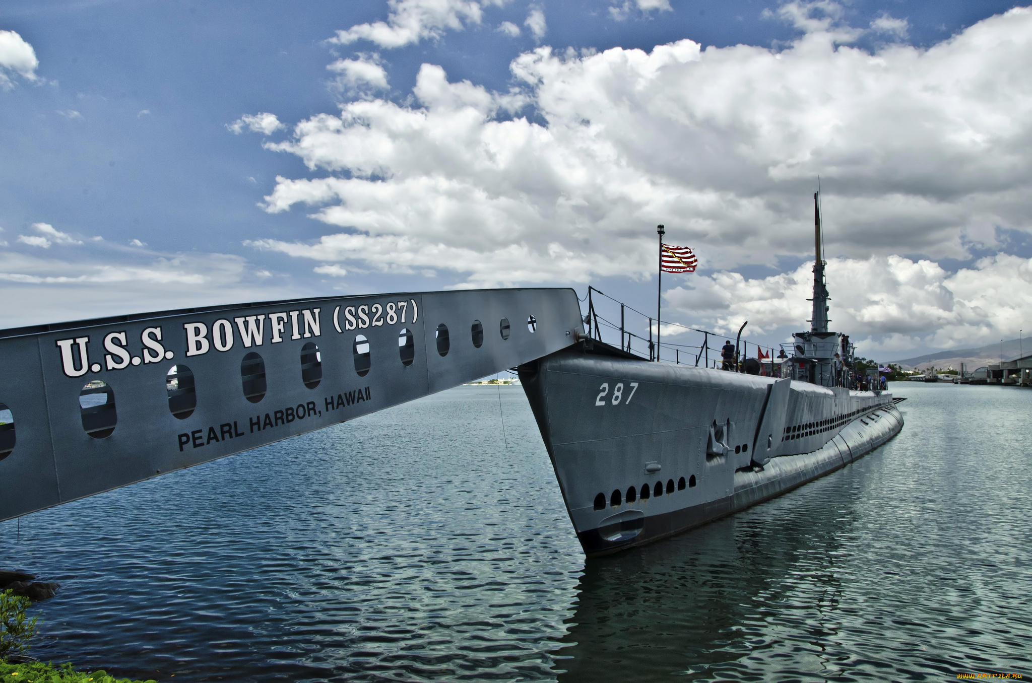 pearl, harbor, корабли, подводные, лодки, причал, трап, субмарина