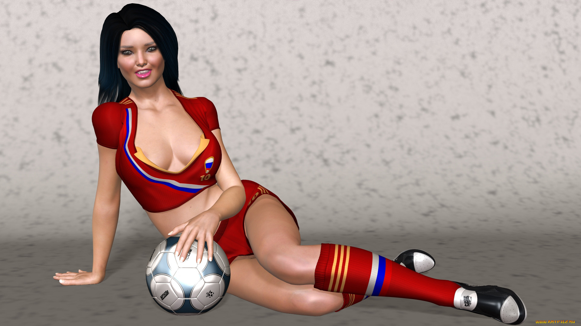 3д, графика, люди, , people, фон, взгляд, девушка, мяч