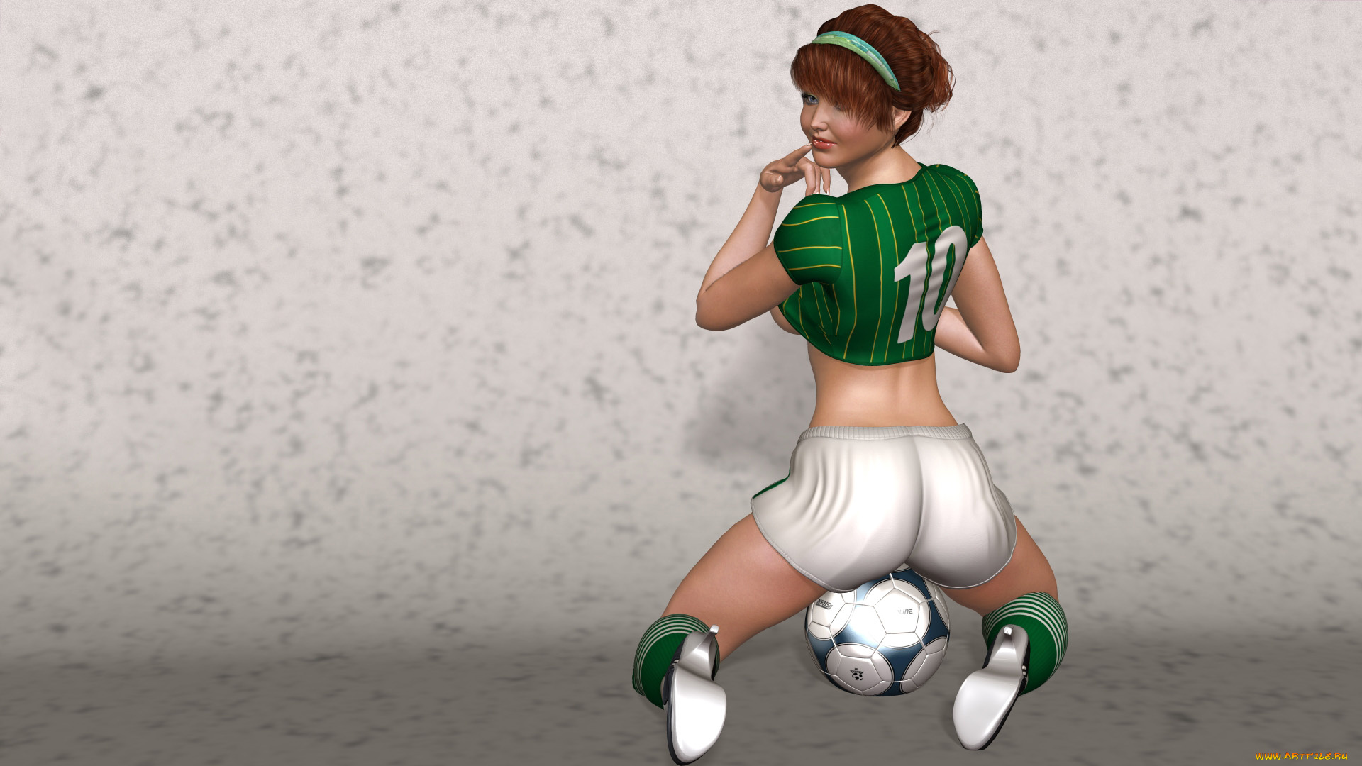 3д, графика, люди, , people, мяч, фон, девушка, взгляд