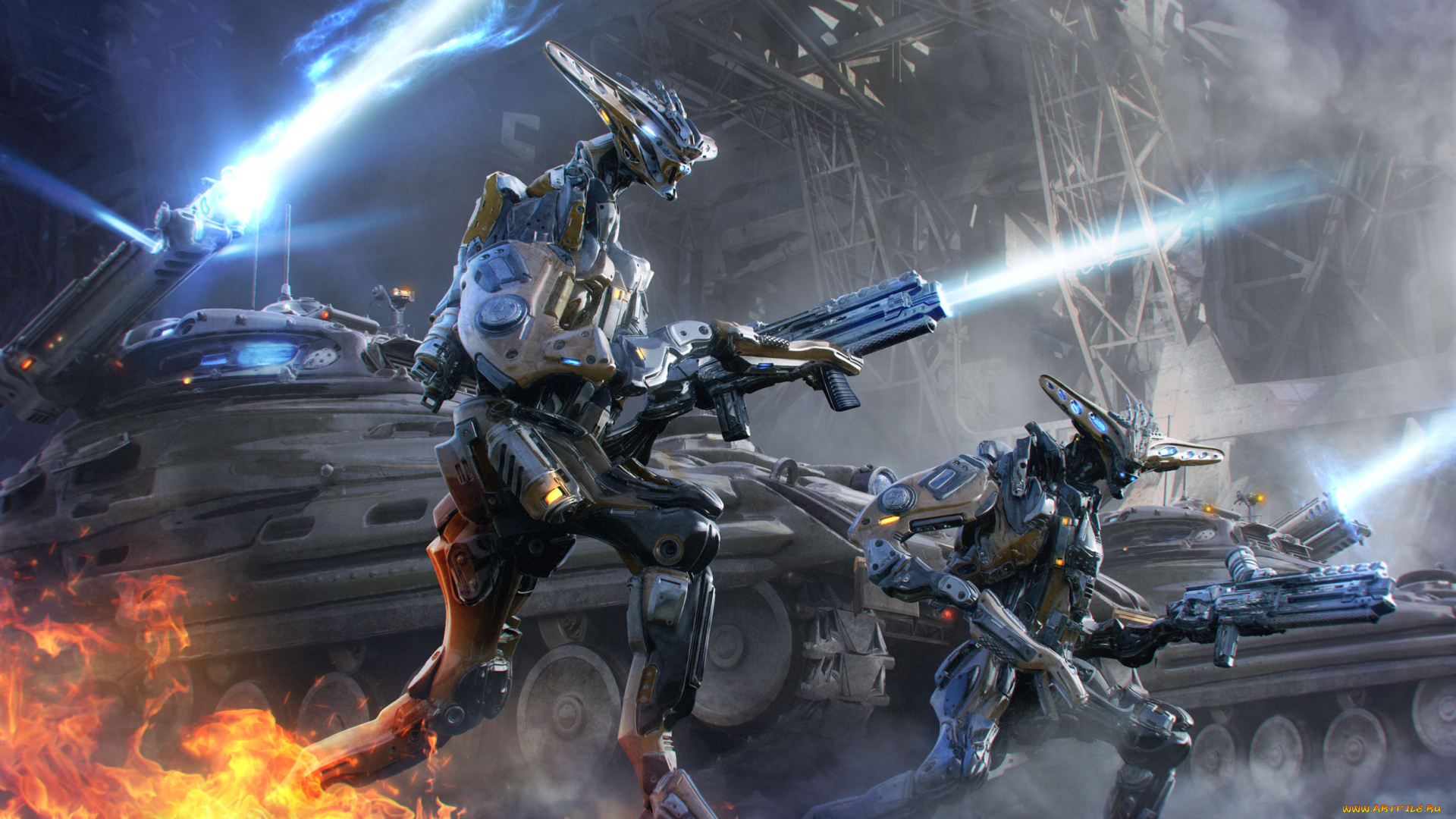 3д, графика, _science, fiction, танки, роботы