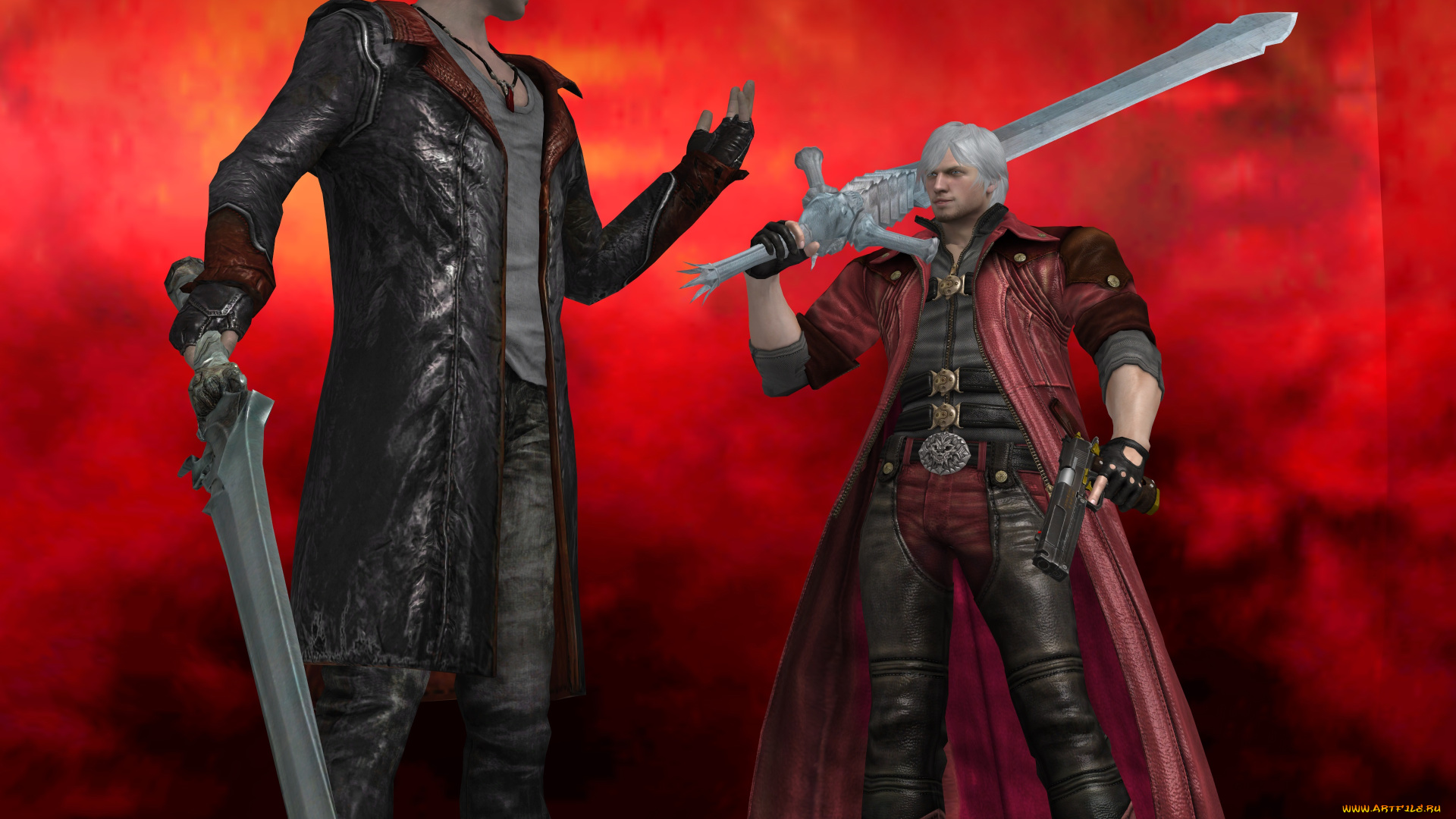 devil, may, cry, 4, видео, игры, оружие, фон, взгляд, мужчины