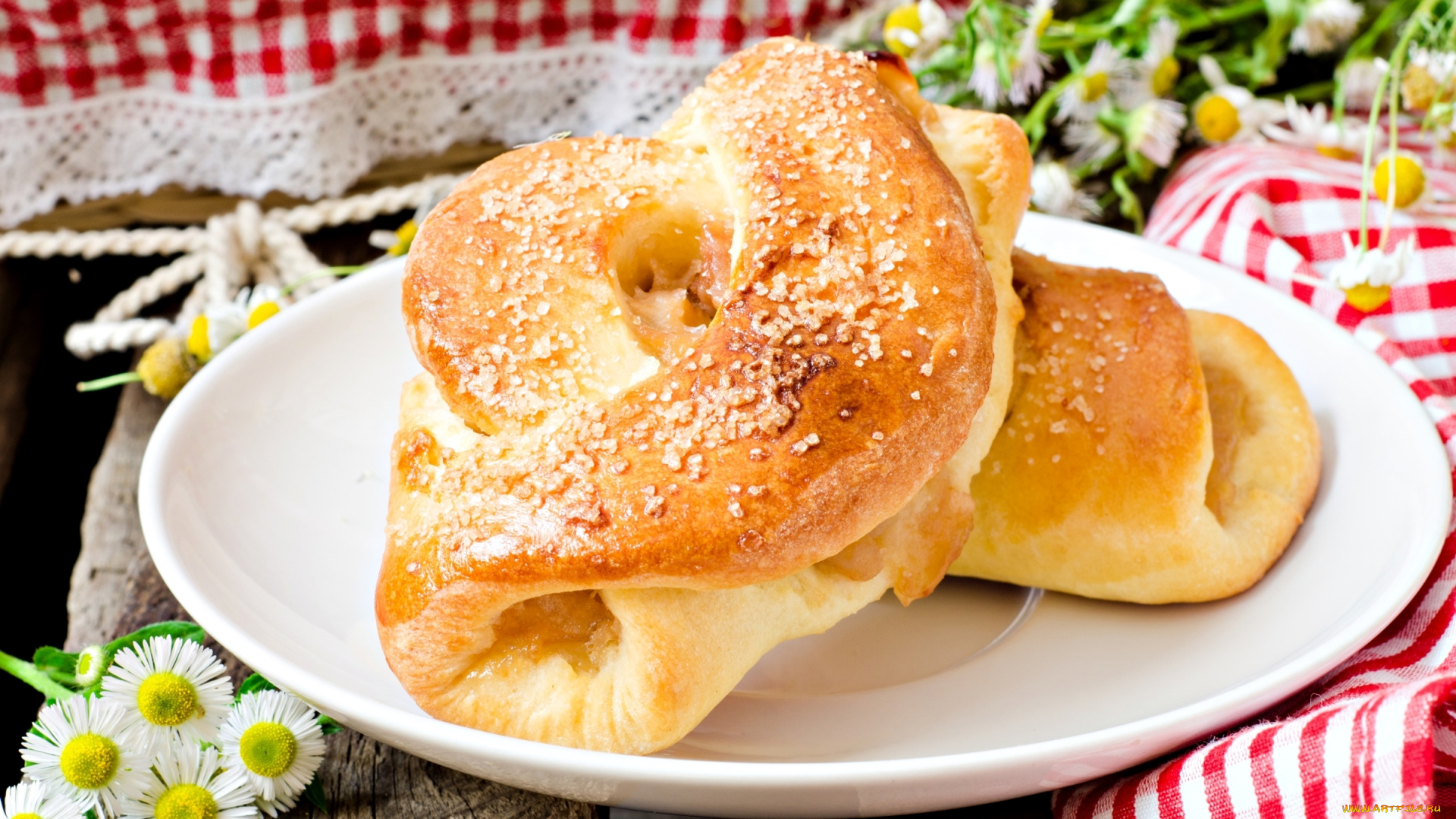 еда, хлеб, , выпечка, выпечка, аппетитный, сдоба, тарелка, цветы