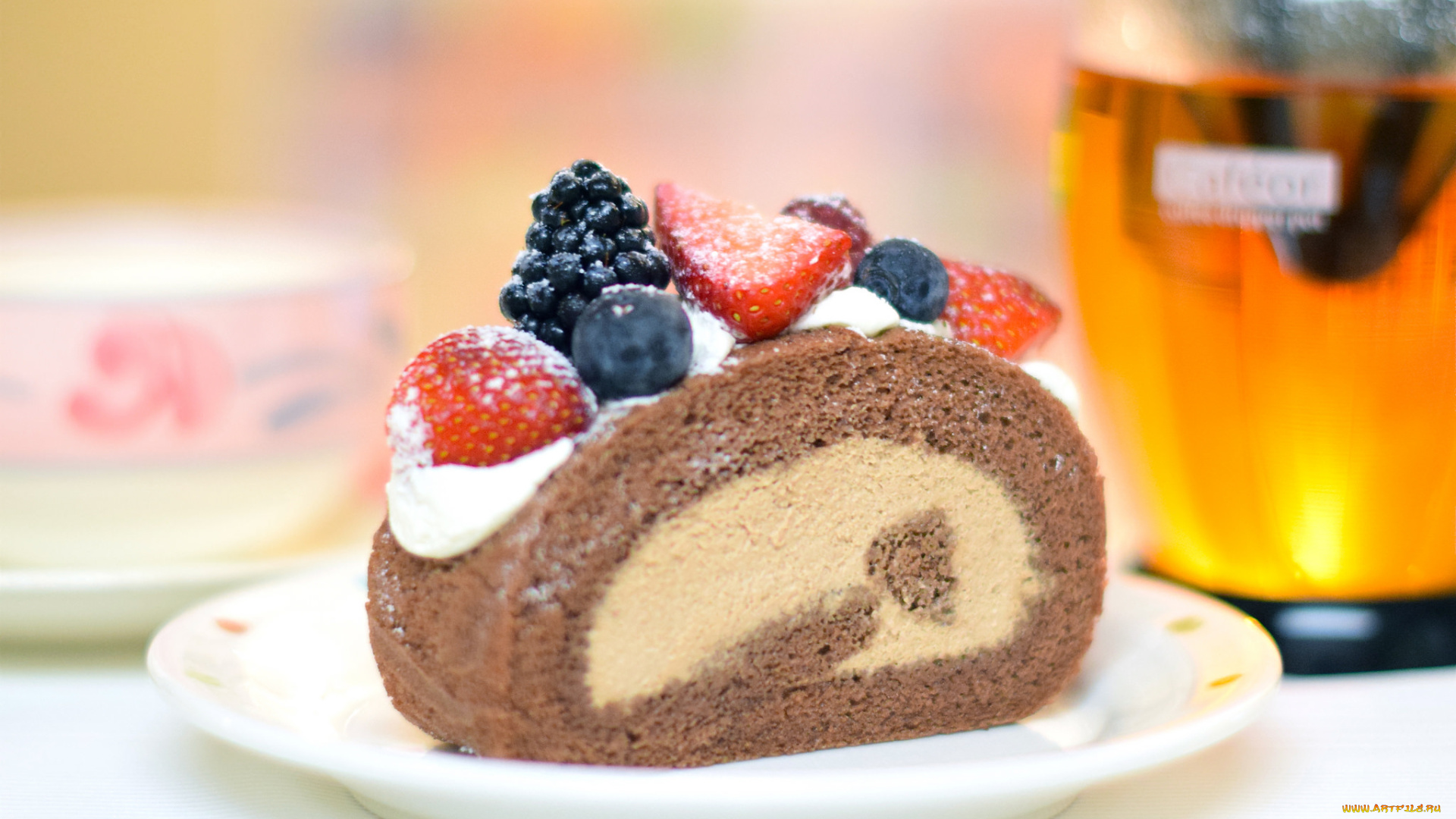 еда, пирожные, , кексы, , печенье, ягоды, пироженое, рулет