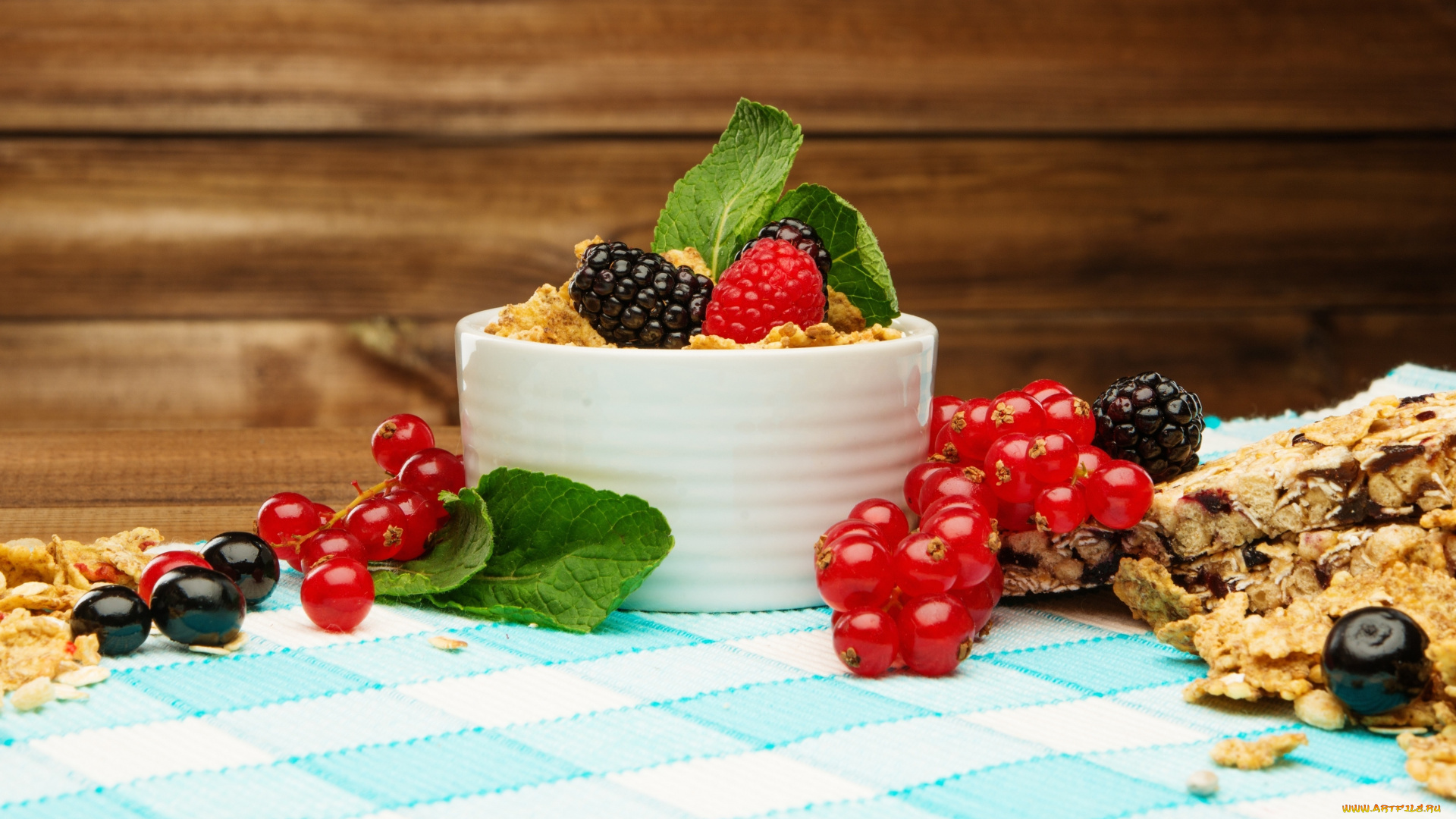 еда, разное, завтрак, мёд, смородина, berries, fresh, breakfast, мюсли, ягоды, ежевика