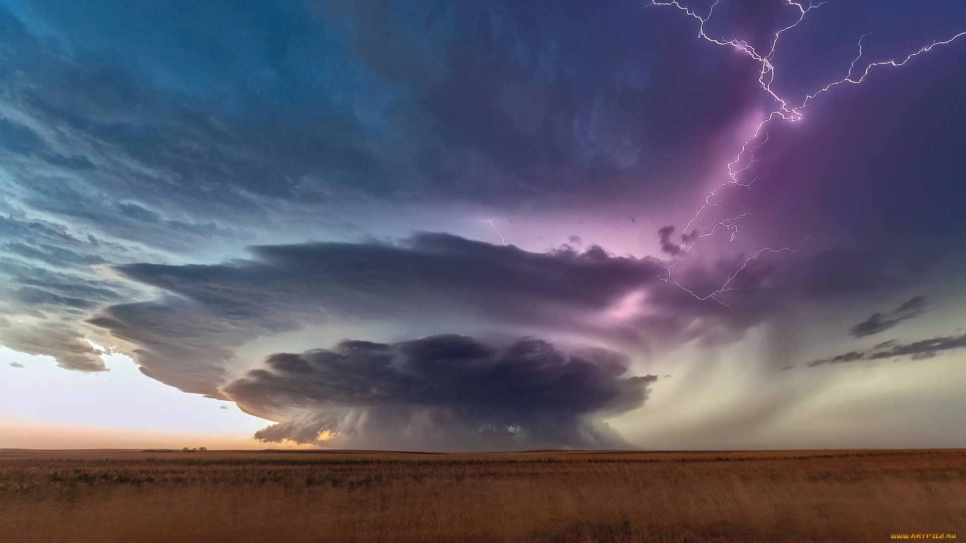 природа, молния, , гроза, сша, южная, дакота, шторм, тучи, облака, молня