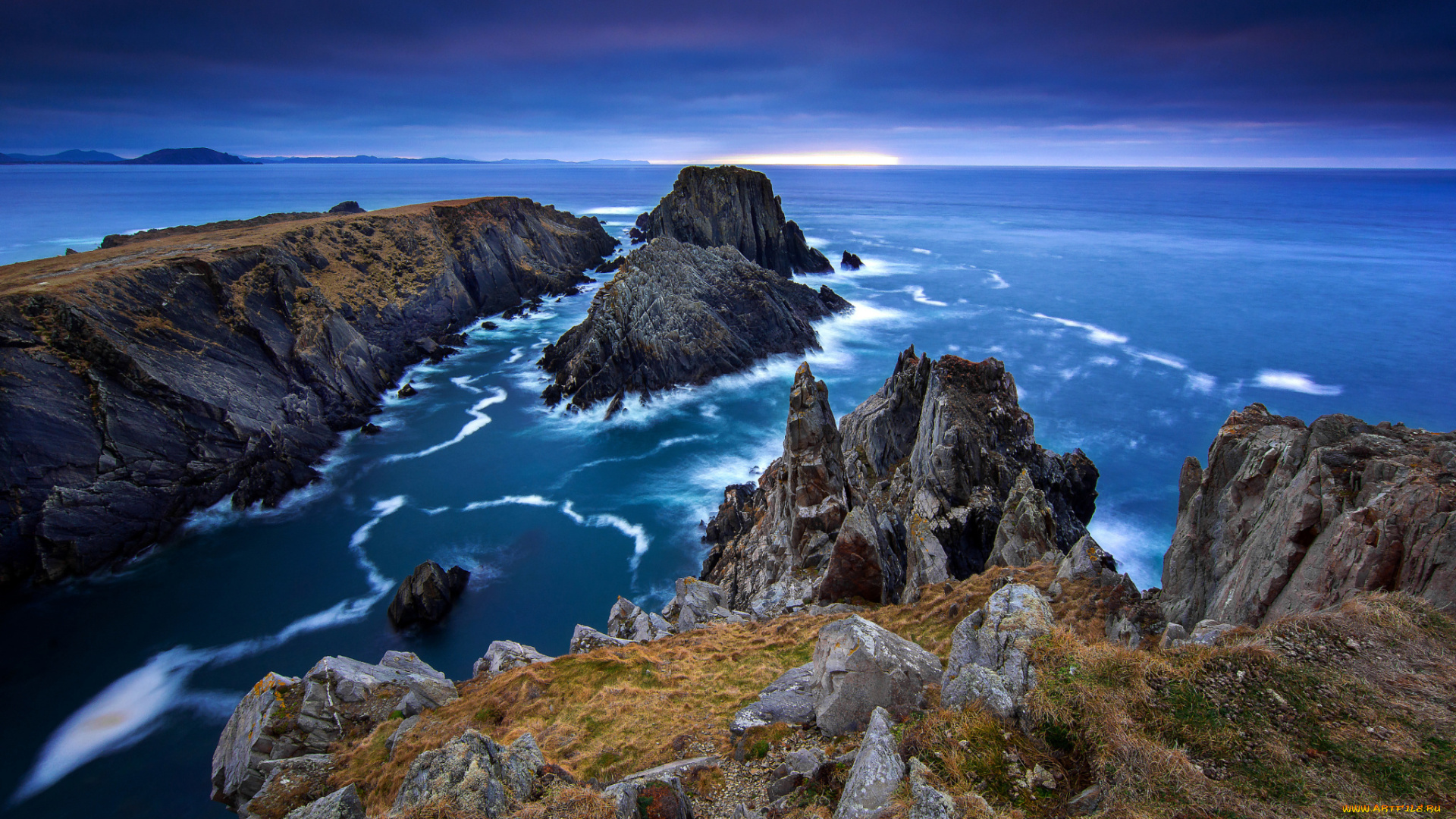 природа, побережье, небо, океан, море, донегол, графство, северная, ирландия