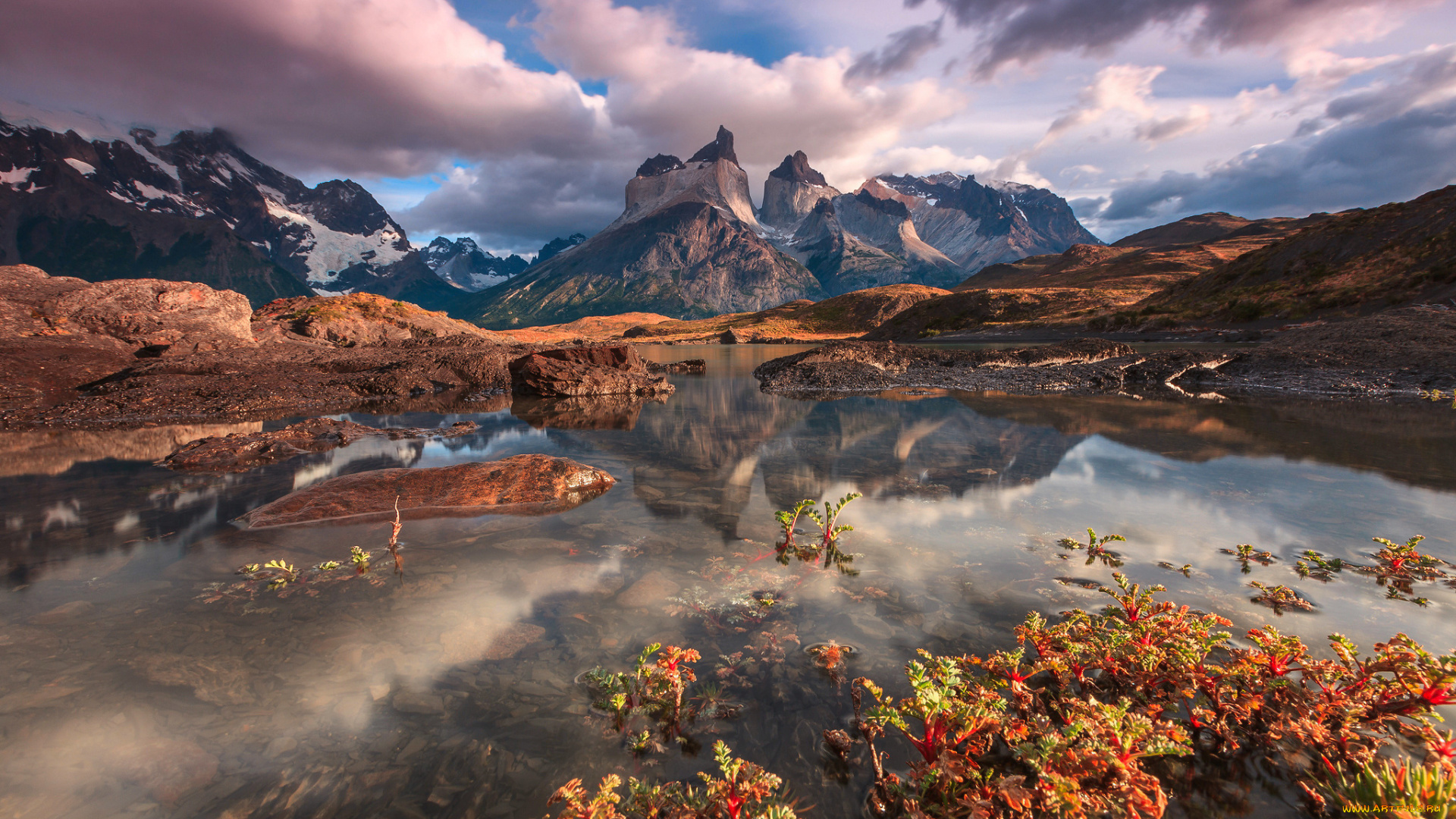 природа, реки, озера, национальный, парк, торрес-дель-пайне, патагония, Чили, южная, америка, горы, анды