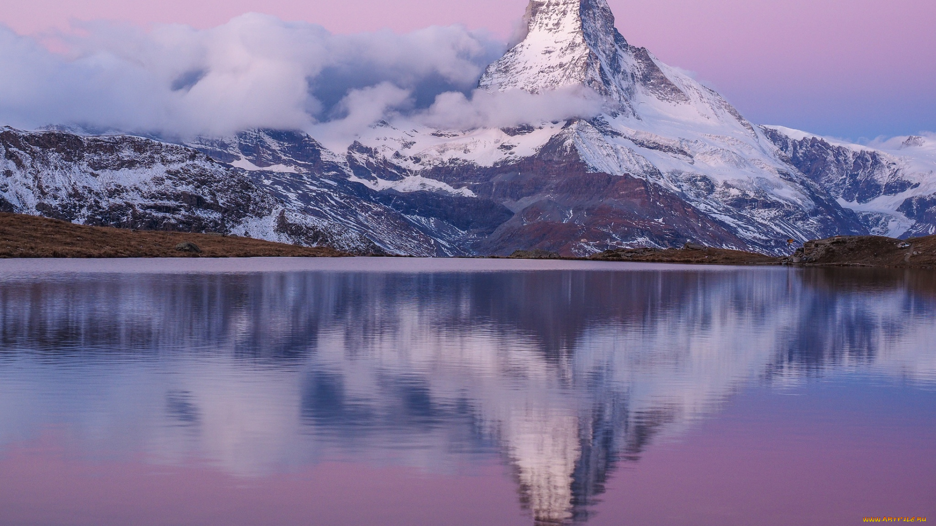 природа, реки, озера, озеро, зима, снег, горы