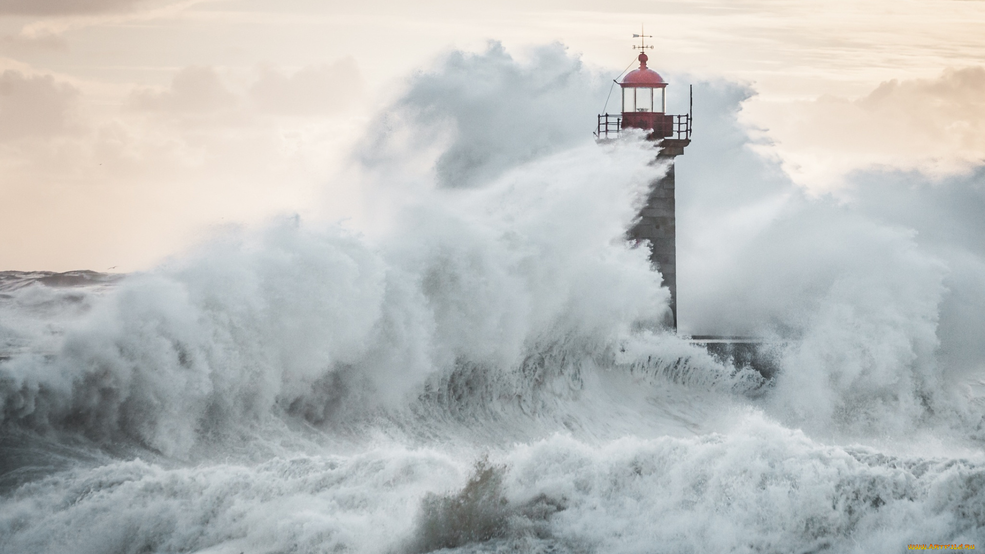 природа, стихия, волны, брызги, шторм