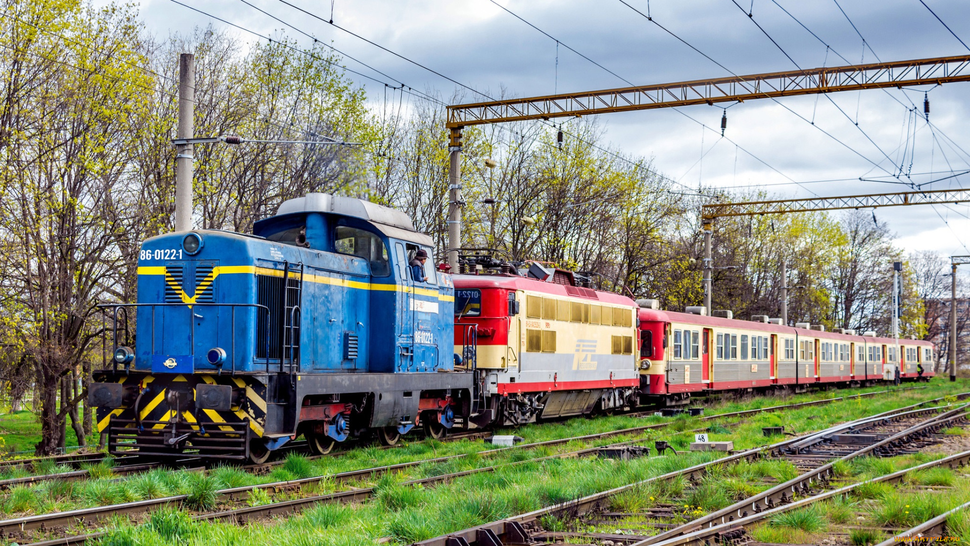 техника, поезда, локомотив, рельсы, дорога, железная, состав