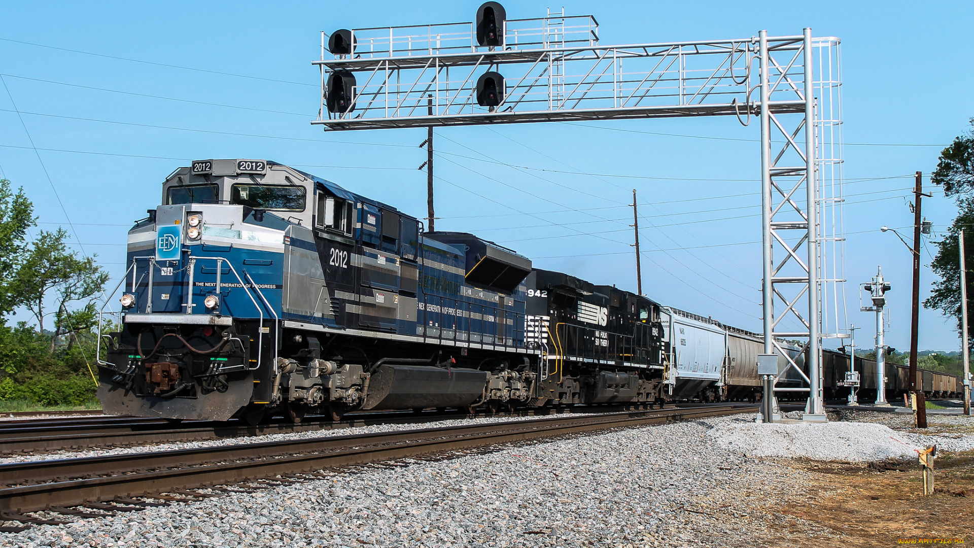 техника, поезда, железная, дорога, рельсы, локомотив, состав