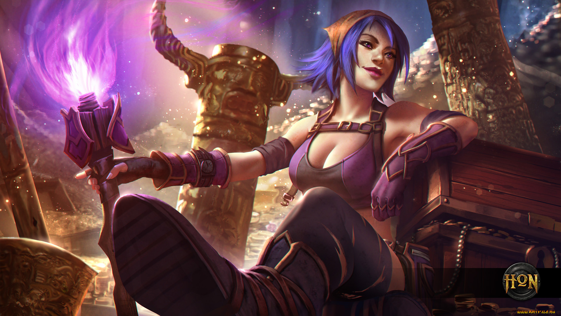 видео, игры, heroes, of, newerth, by, izaskun, девушка, heroes, of, newerth, treasure, hunter, hag