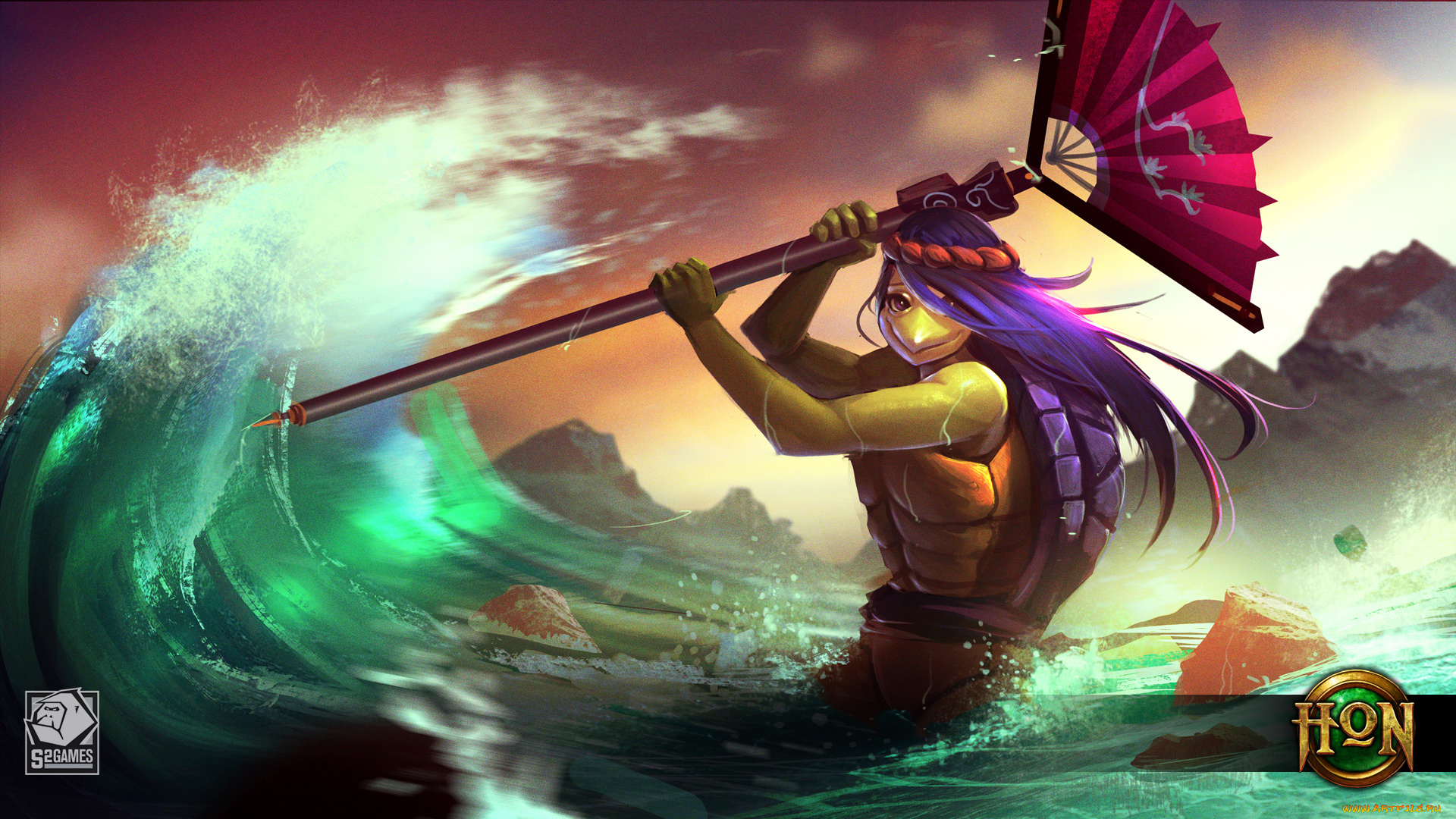 видео, игры, heroes, of, newerth, черепаха, bubbles, venus, de, heroes, of, newerth, волна, вода, море, веер, посох, панцирь