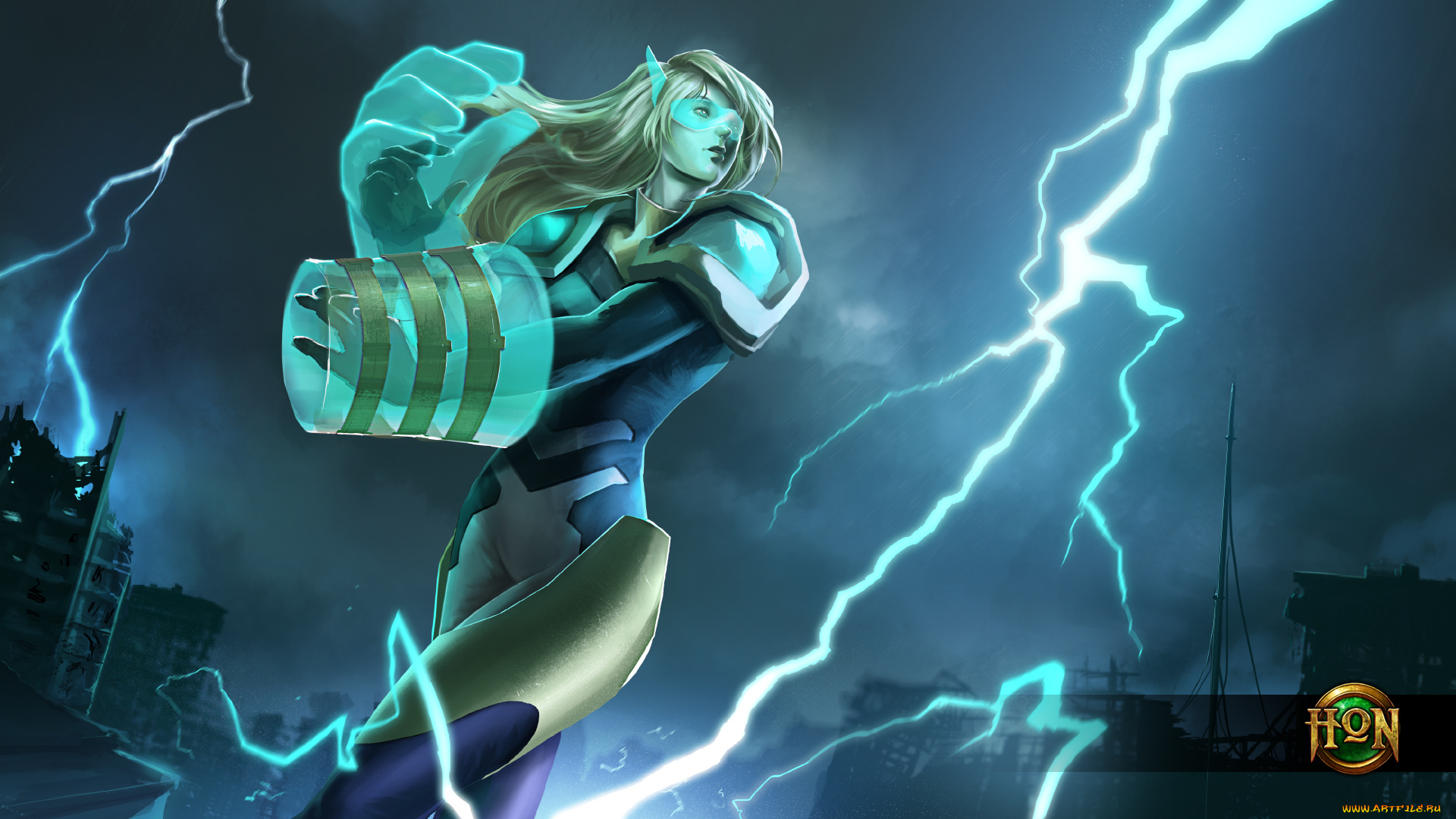 видео, игры, heroes, of, newerth, молния, девушка, flux, ursa, corps, uproar, heroes, of, newerth