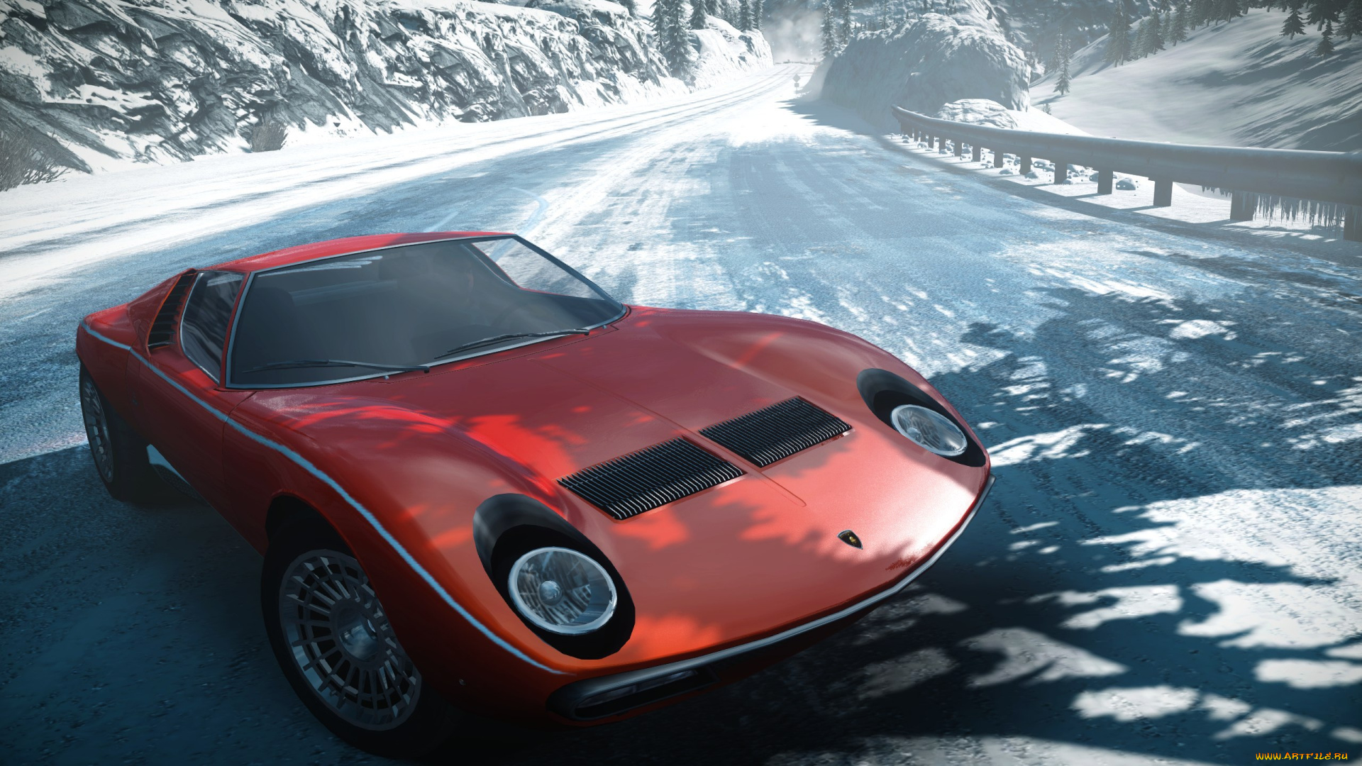 видео, игры, need, for, speed, , the, run, дорога, автомобиль, снег, поворот