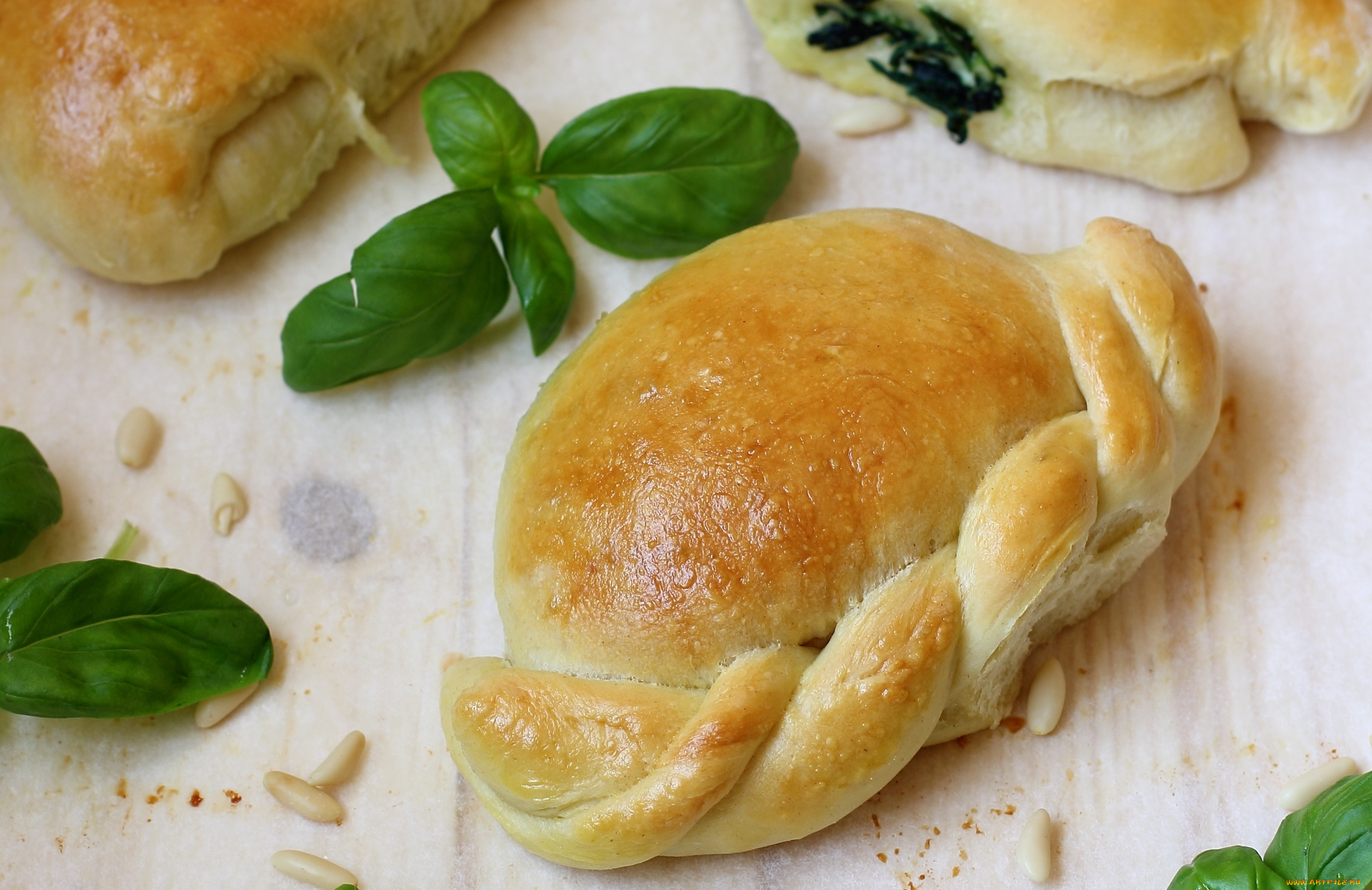 еда, хлеб, , выпечка, выпечка, базилик, пирожок
